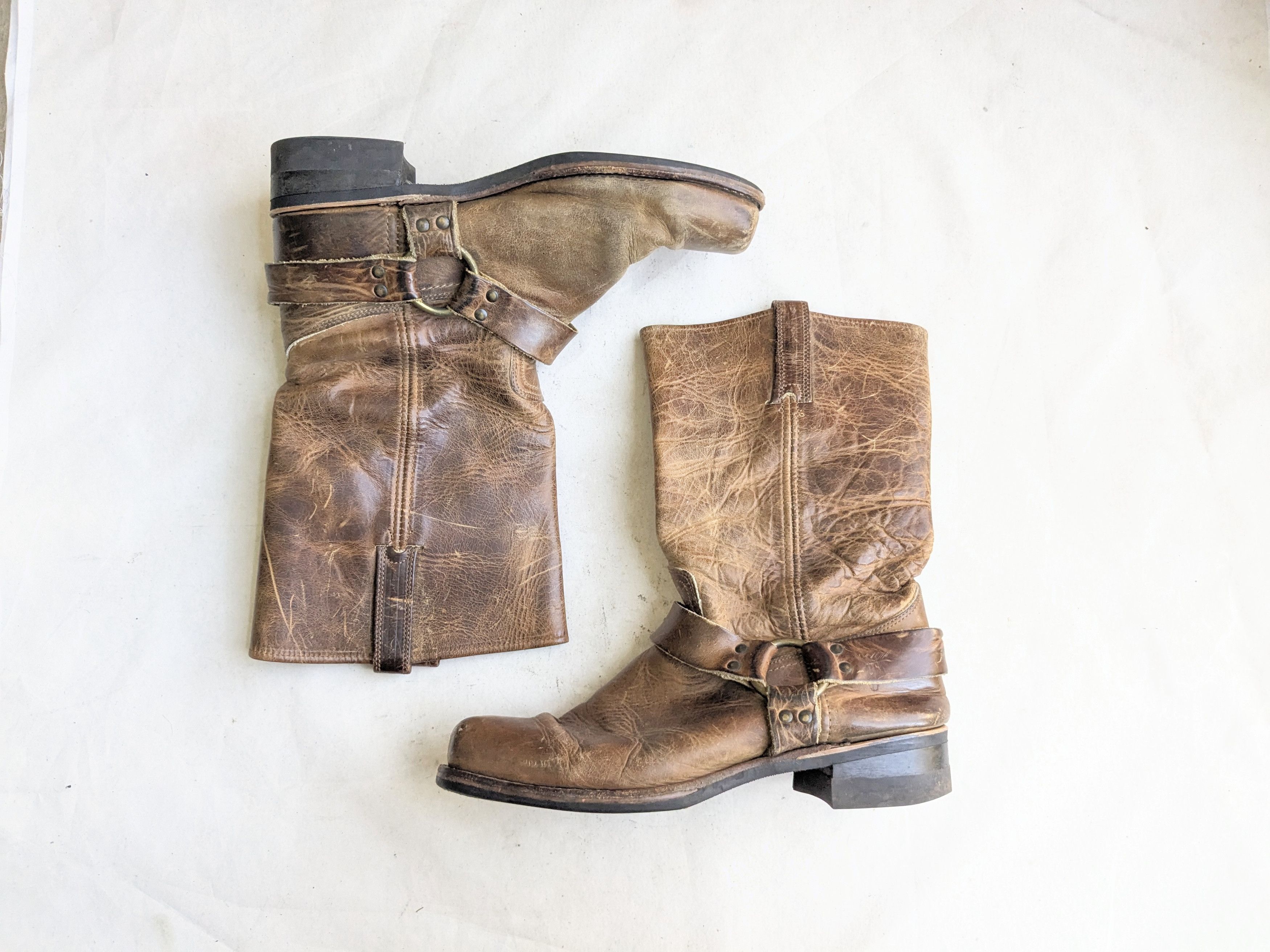 Frye Frye Harness Boots Brown Leather 13 M Motorcycle Biker Size US 13 / EU 46 - 1 Thumbnail