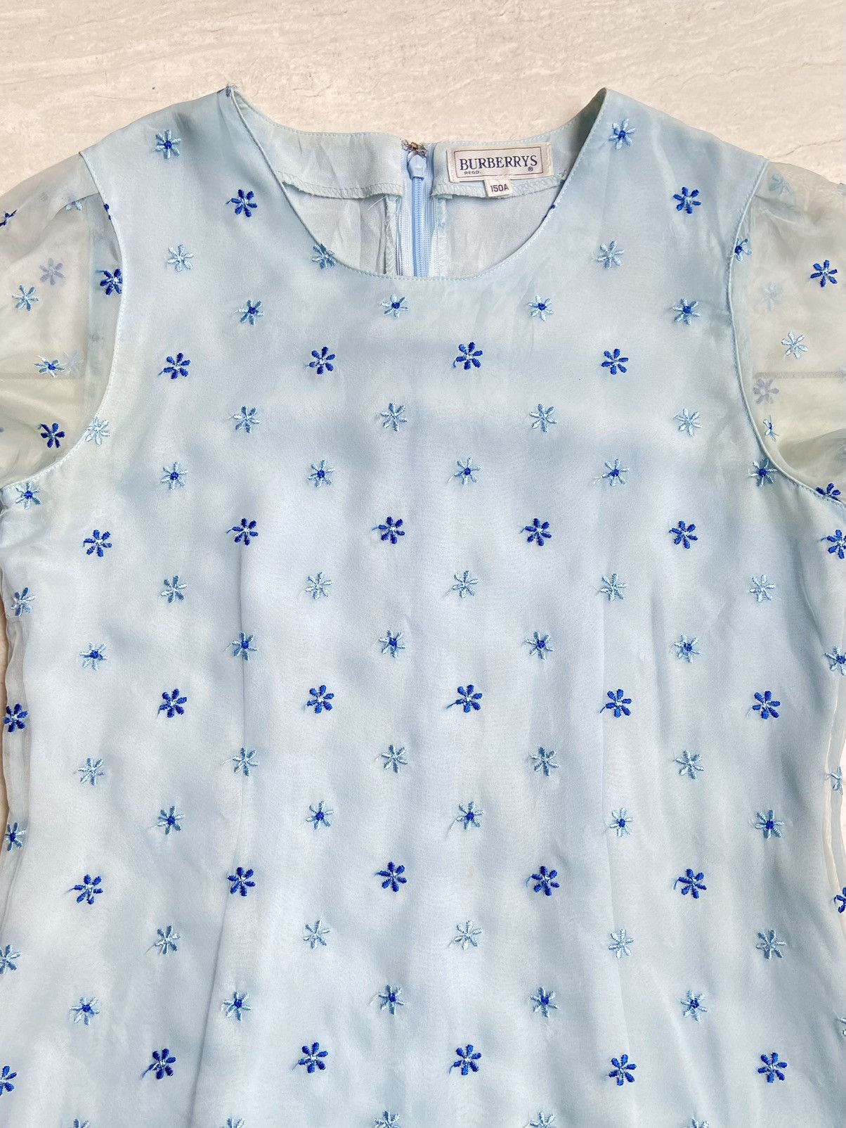 Burberry BURBERRY Blue Midi Dress Size XS / US 0-2 / IT 36-38 - 9 Thumbnail
