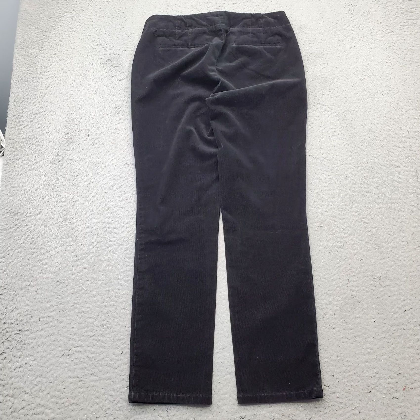 Talbots Talbots Womens Corduroy Pants 2P Black Stretch Slimming Straight Leg Side Zip Pants Size 26" / US 2 / IT 38 - 2 Thumbnail