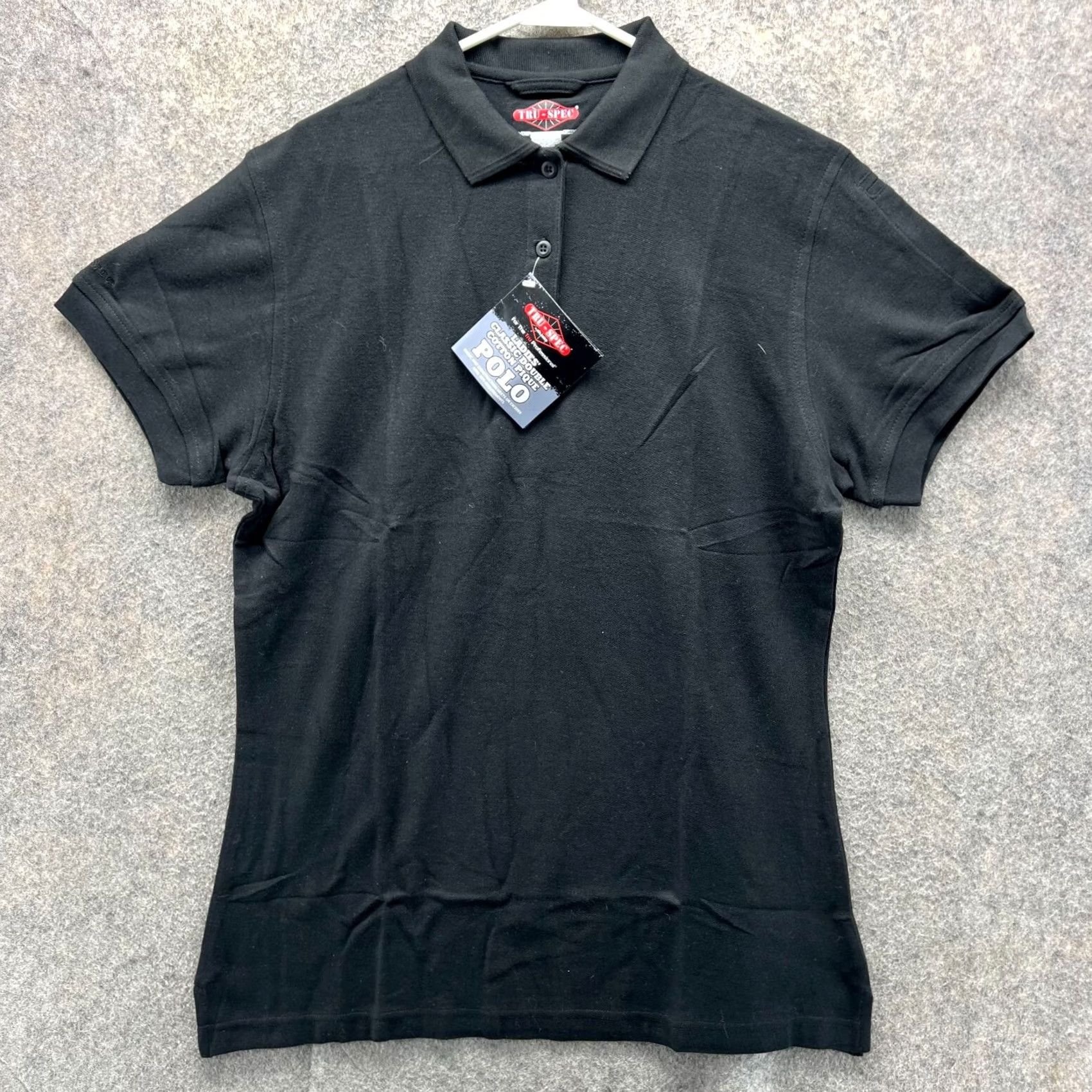 Vintage Tru Spec Polo Shirt Women XL Black Classic Cotton Pique New Size XL / US 12-14 / IT 48-50 - 2 Thumbnail