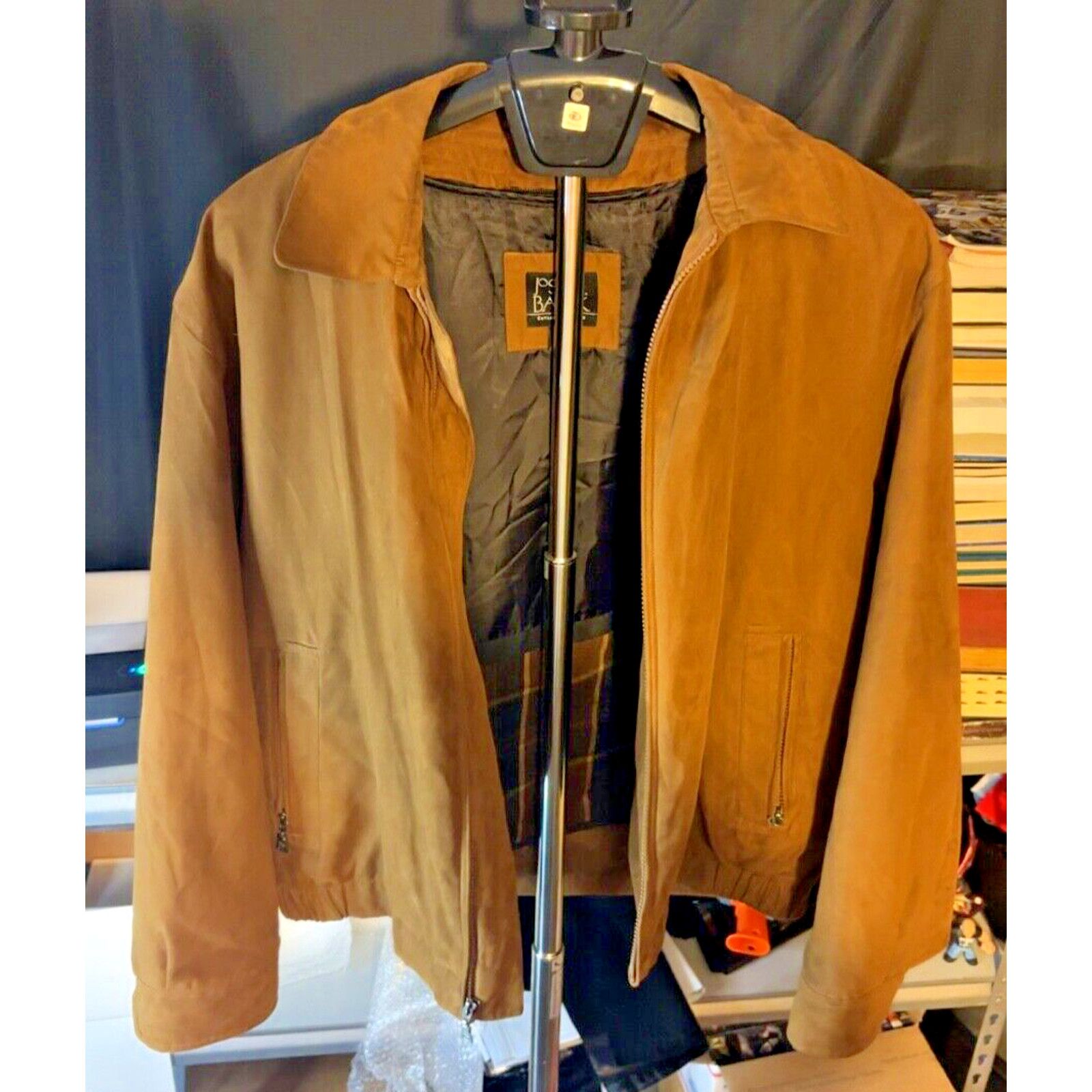 Jos. A. Bank Brown Faux Suede Medium Full Zip Bomber Jacket Jos A Bank Size US M / EU 48-50 / 2 - 2 Thumbnail