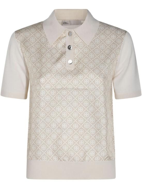 Tory Burch TORY BURCH Women Polo Shirts 147959 960 Beige Size M / US 6-8 / IT 42-44 - 1 Thumbnail