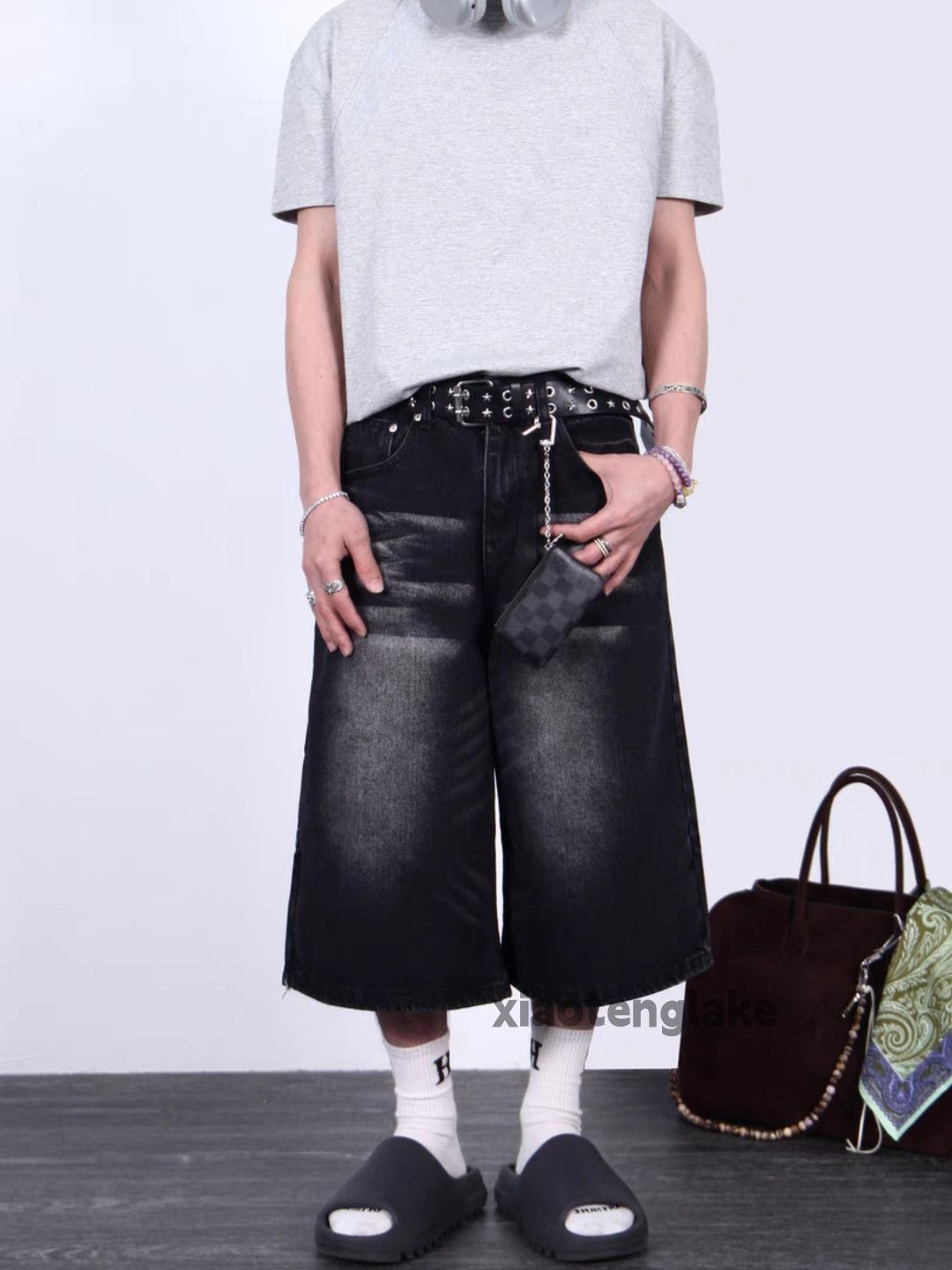 Vintage Unisex utility loose baggy skate hiphop flared shorts Size US 32 / EU 48 - 2 Thumbnail