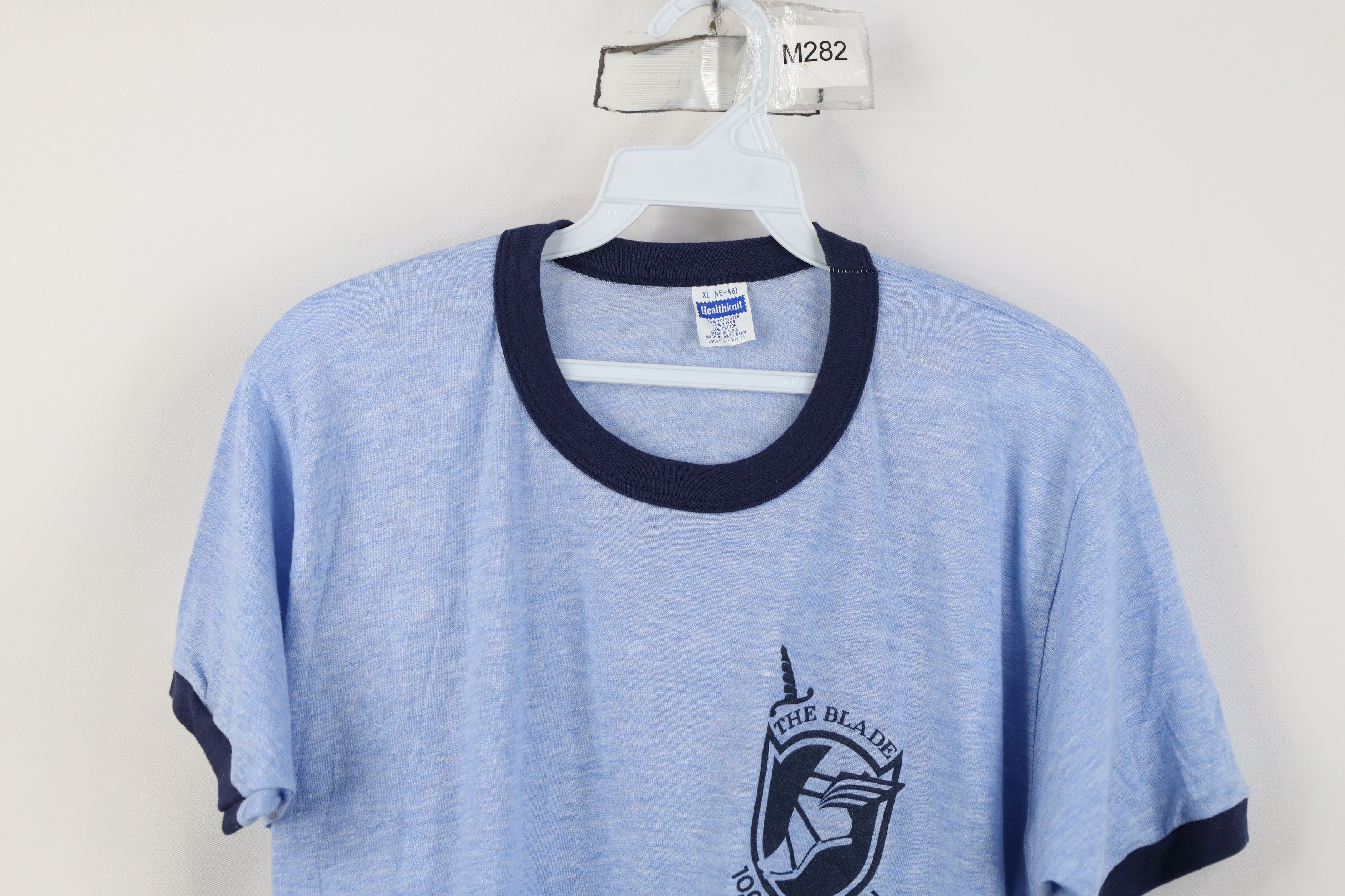 Vintage Vintage 70s Healthknit 10,000 Meter Run Ringer T-Shirt USA Size US XL / EU 56 / 4 - 2 Thumbnail