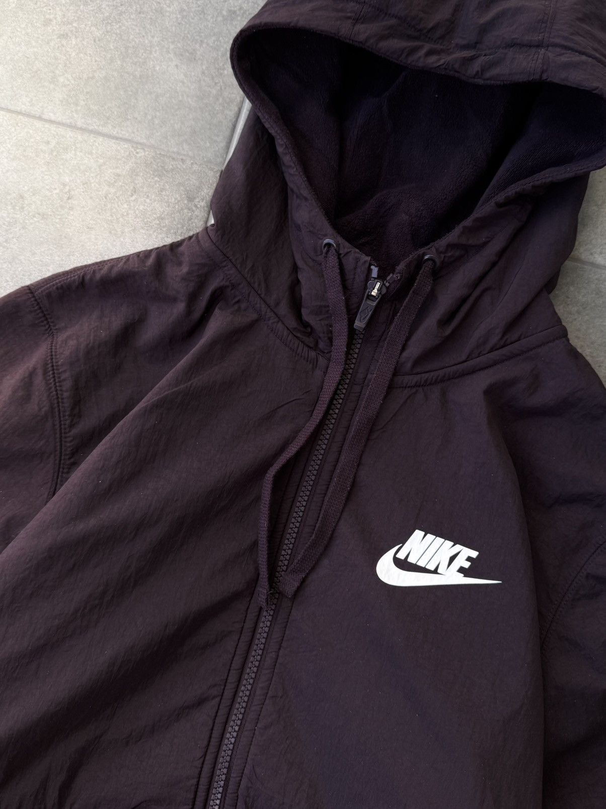 Nike Vintage 90’s Burgundy Nike Drill Check Zip Up Track Jacket Size US M / EU 48-50 / 2 - 6 Thumbnail