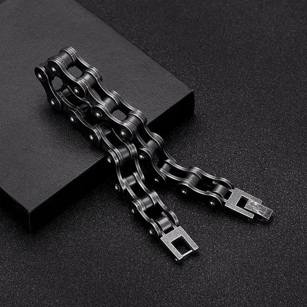 VIBE Vintage Bicycle Chain Wide Bracelet Punk Gothic Rock Size ONE SIZE - 3 Thumbnail