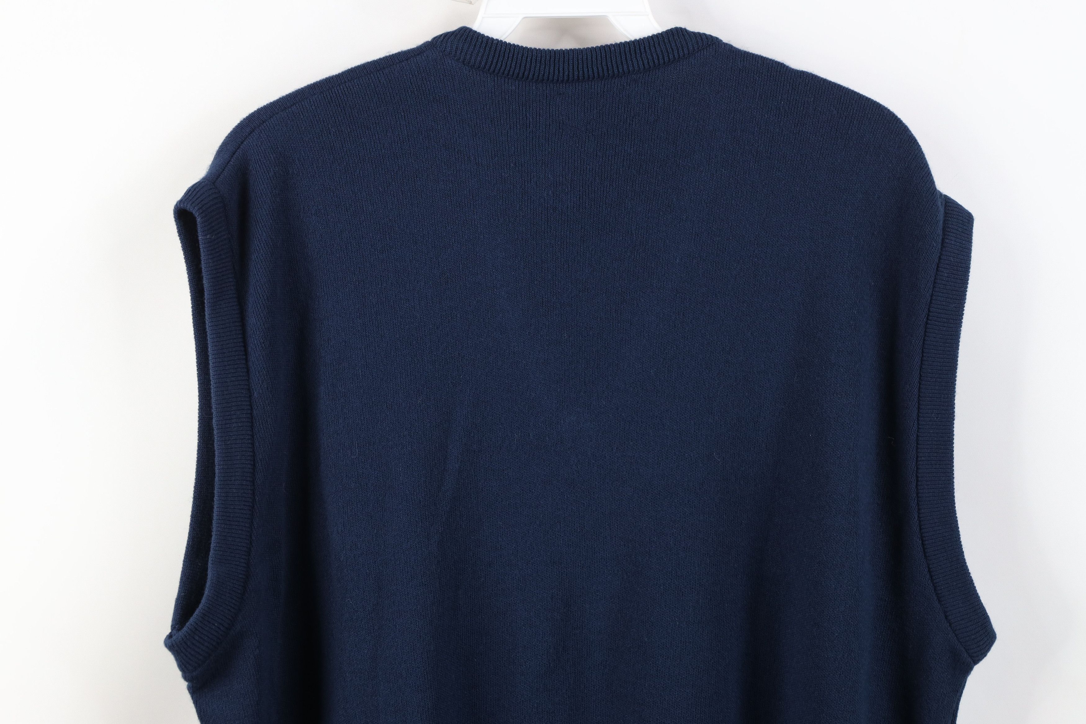 Vintage Vintage 70s Streetwear Knit V-Neck Sweater Vest Blue USA Size US L / EU 52-54 / 3 - 8 Thumbnail