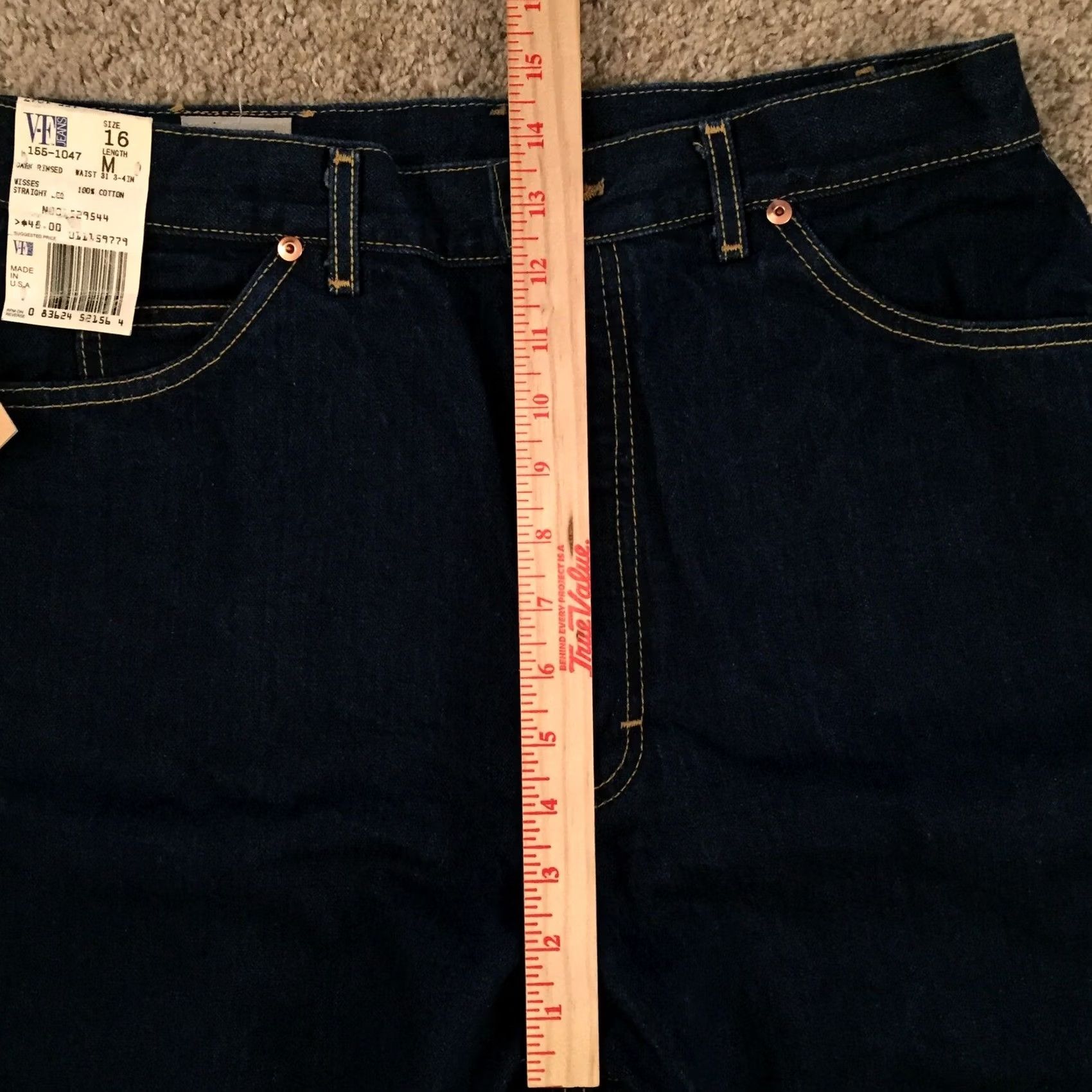 Vintage VINTAGE VF Jeans Womens Jeans Straight 16 USA Dark Wash 31.5in 100% Cotton Blue High Rise Regular Inseam 31.5in Size 38" / US 16 / IT 52 - 5 Thumbnail