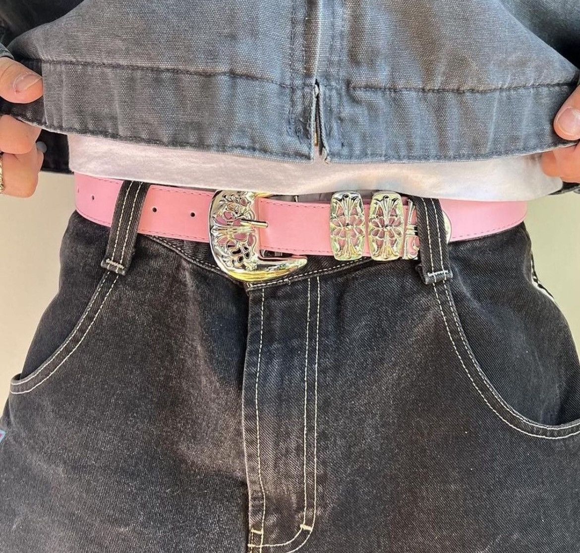 Cowboy Equipment × Vintage vintage buckle pink american western design belt Size ONE SIZE - 2 Thumbnail