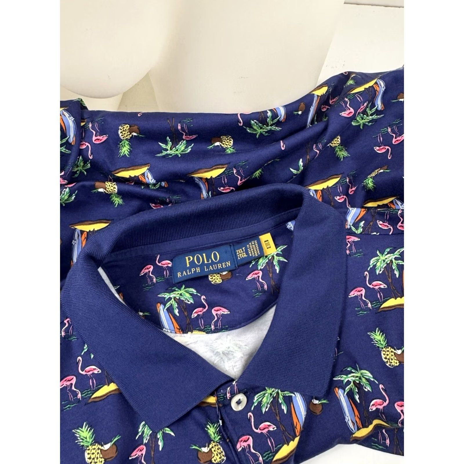 Polo Ralph Lauren Polo Ralph Lauren Polo Shirt Flamingo Hawaiian Surfer Aloha 2XLT Blue Mens Big & Tall Size US XXL / EU 58 / 5 - 4 Thumbnail