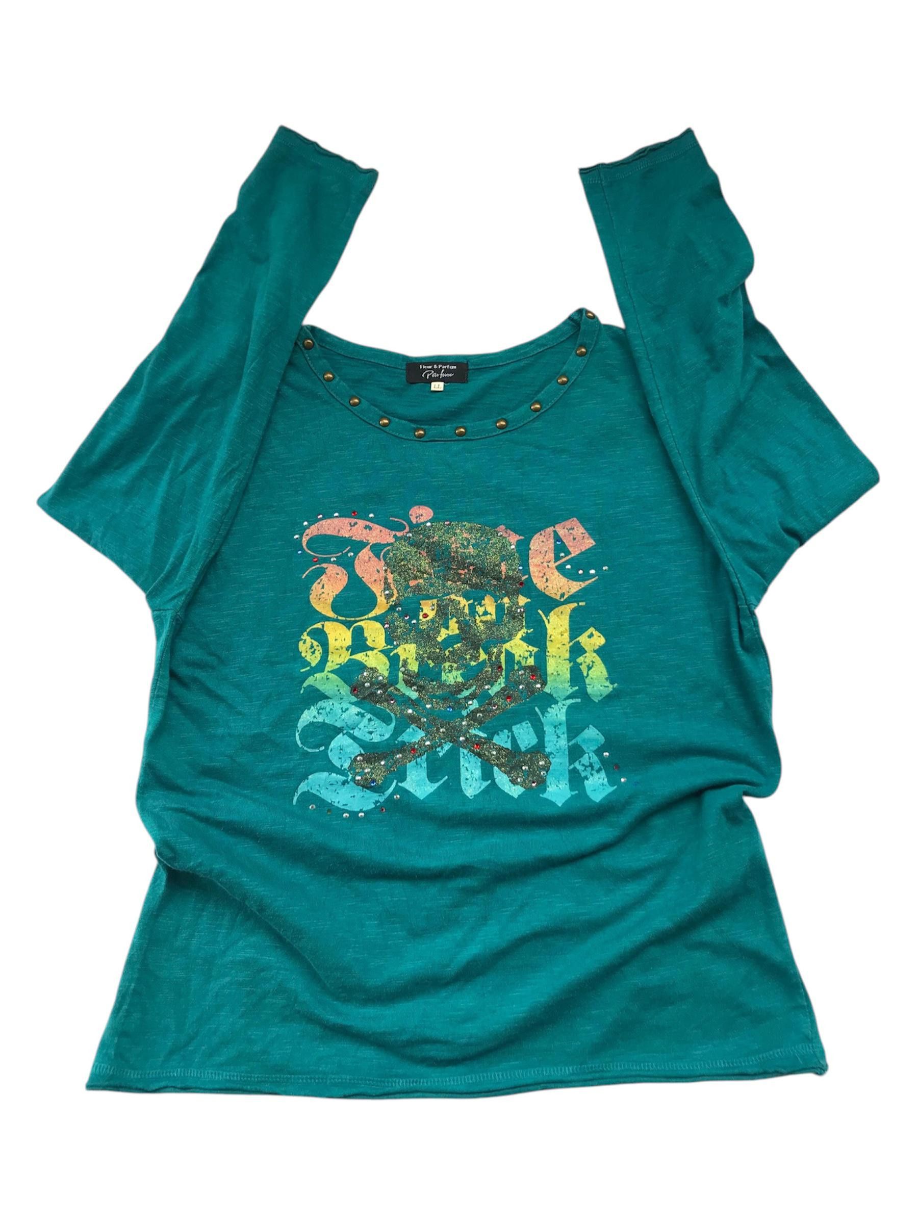 Tornado Mart Japanese Brand Skull Sequins T-Shirt By Fleur Parfum Size M / US 6-8 / IT 42-44 - 2 Thumbnail
