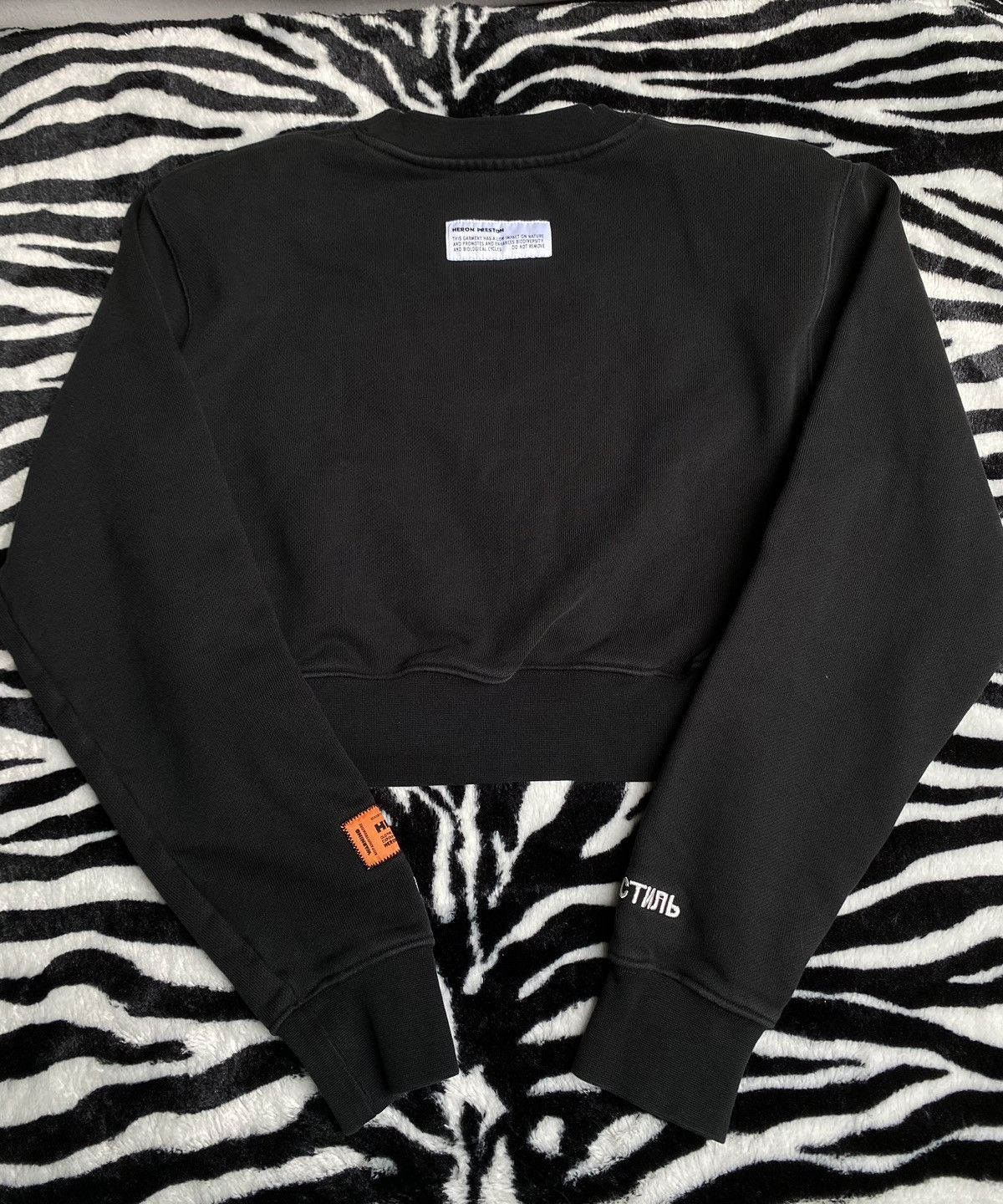 Heron Preston Heron Preston Cropped Sweatshirt with Shoulder Pads Size S / US 4 / IT 40 - 3 Thumbnail
