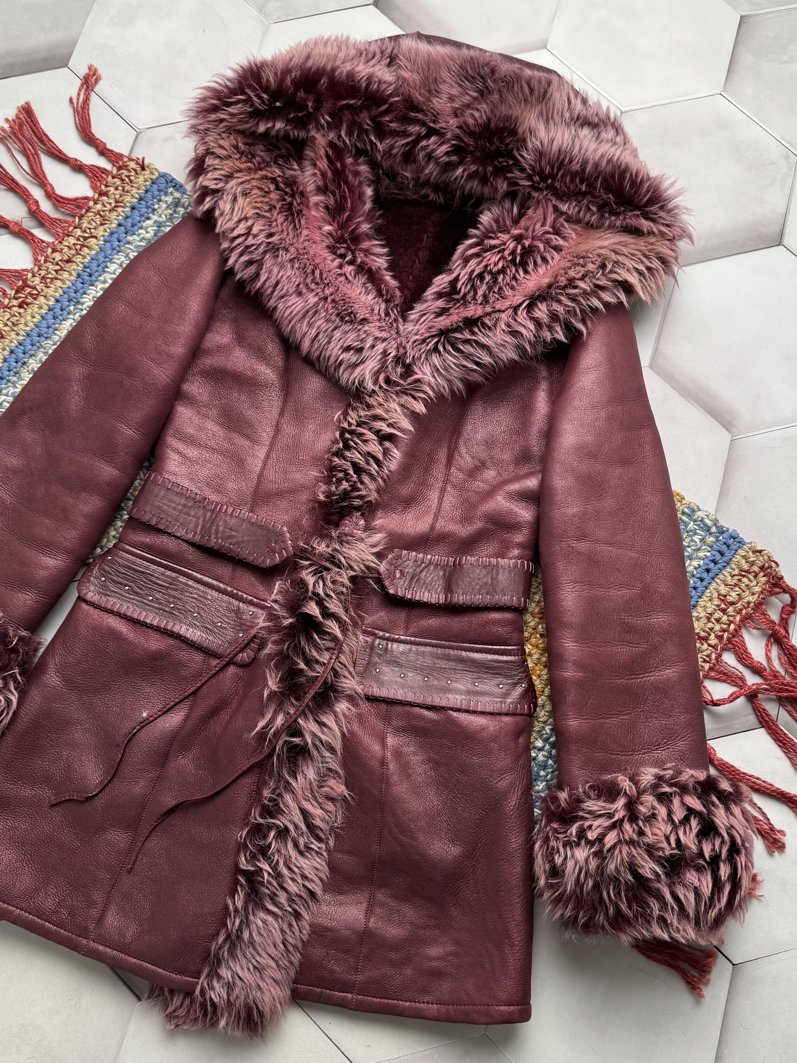 Japanese Brand Vintage Real Sheepskin Hooded Coat (E4) Size S / US 4 / IT 40 - 3 Thumbnail
