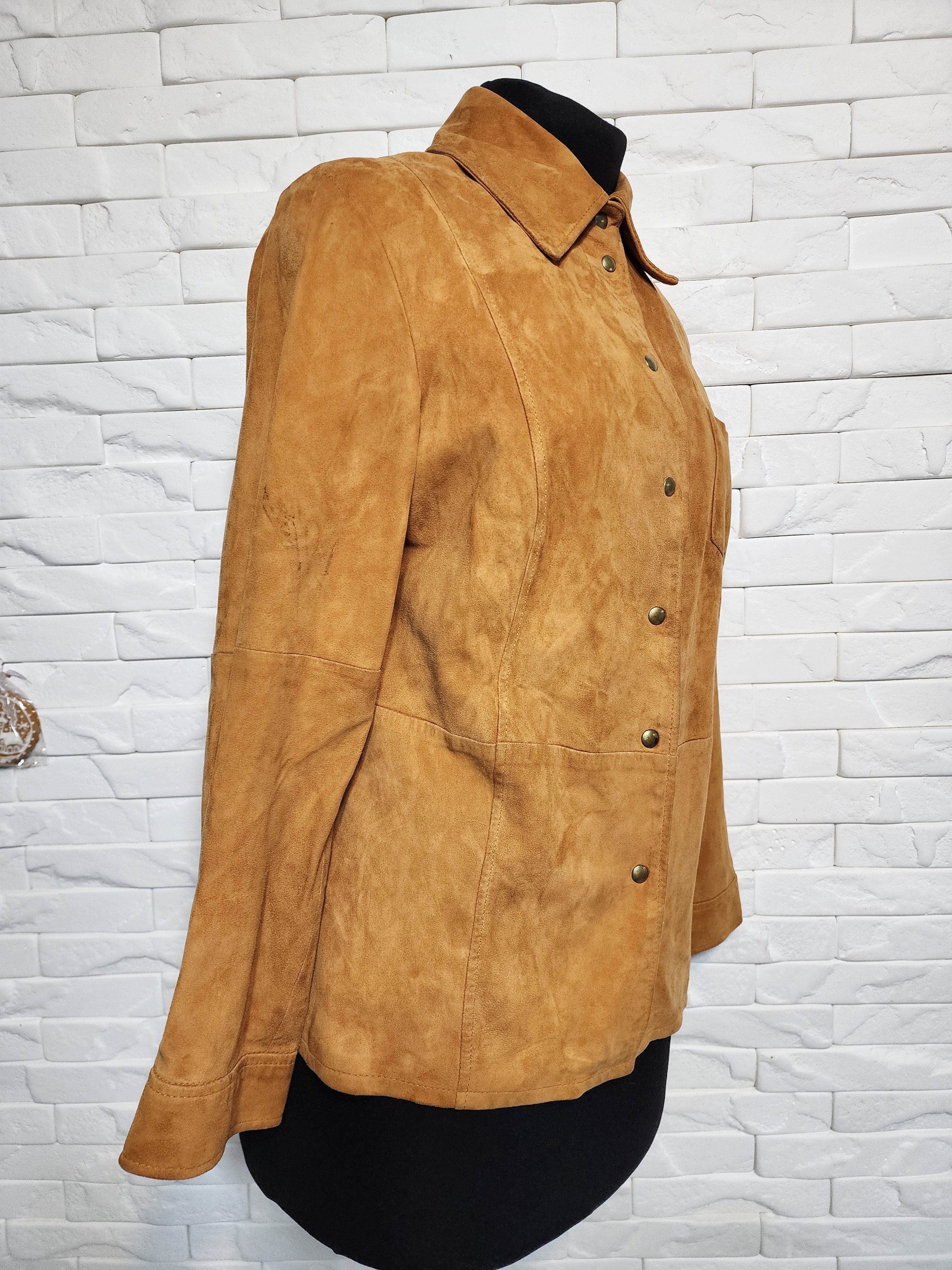 Other Women's Suede Shirt: Brown Leather Simple Style Size L / US 10 / IT 46 - 3 Thumbnail