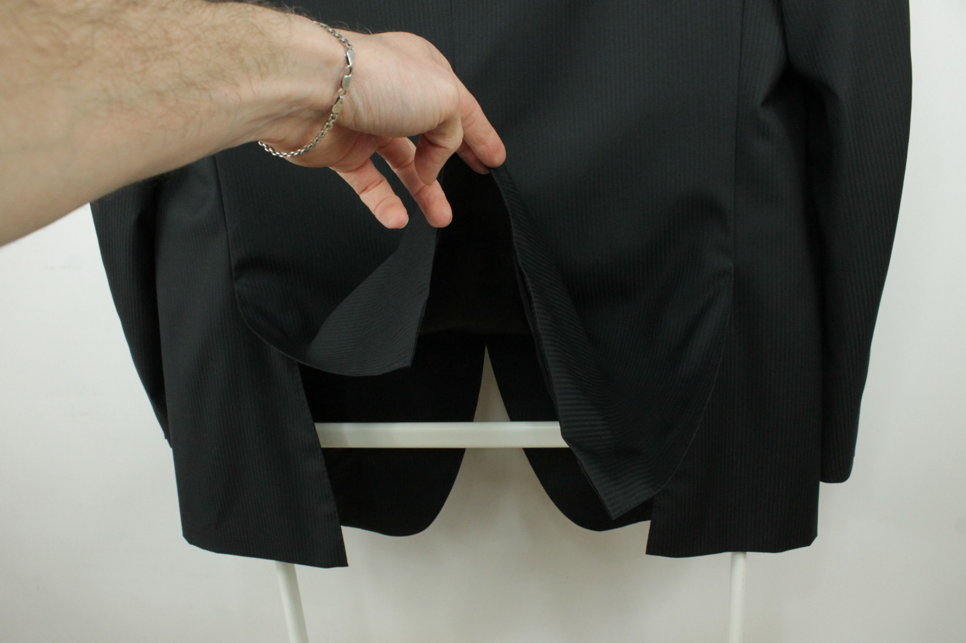 Canali Canali Black Wool Pinstripe Formal Blazer Jacket Men's Size 44R - 6 Thumbnail