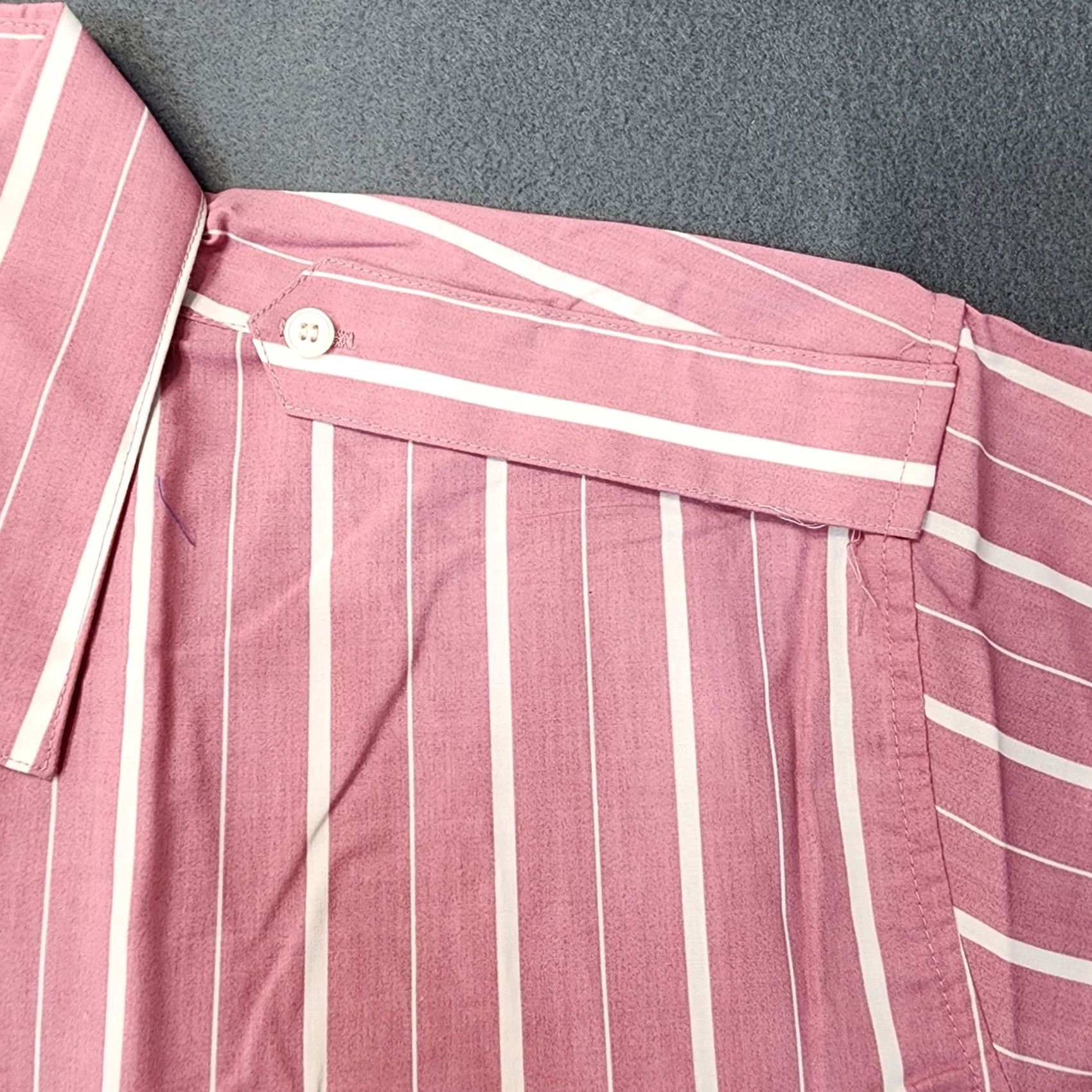 Blair VINTAGE Blair Mens Shirt 2XL Pink Stripe Button Up Shoulder Strap Pockets Size US XXL / EU 58 / 5 - 7 Thumbnail