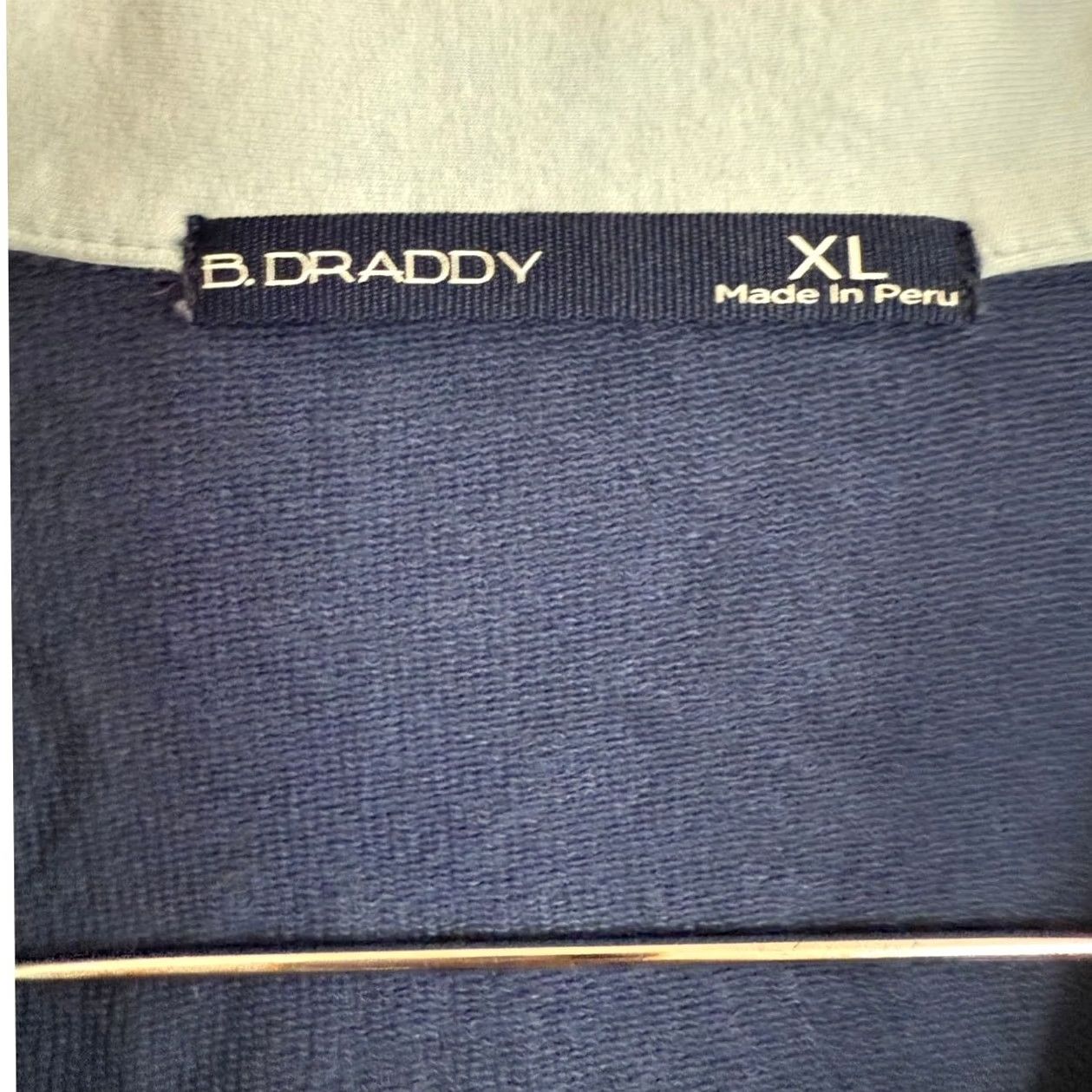 Vintage B.Draddy Blue Quarter Zip LongSleeve Golf Pullover Cotton Stretch Pockets Mens XL Size US XL / EU 56 / 4 - 4 Thumbnail