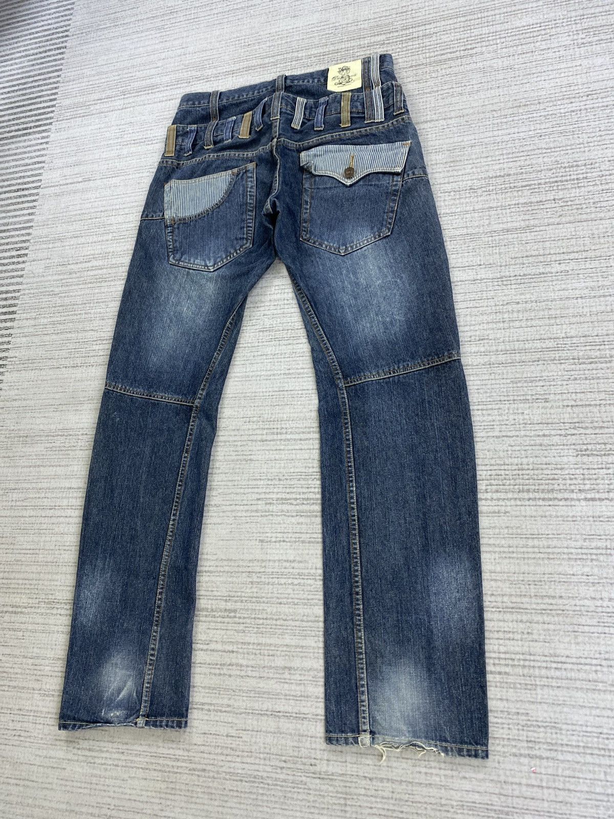 Le Grande Bleu (L.G.B.) × Vintage Vintage Dominated Handcrafted Jeans Double Waist Pants Size US 31 - 9 Thumbnail