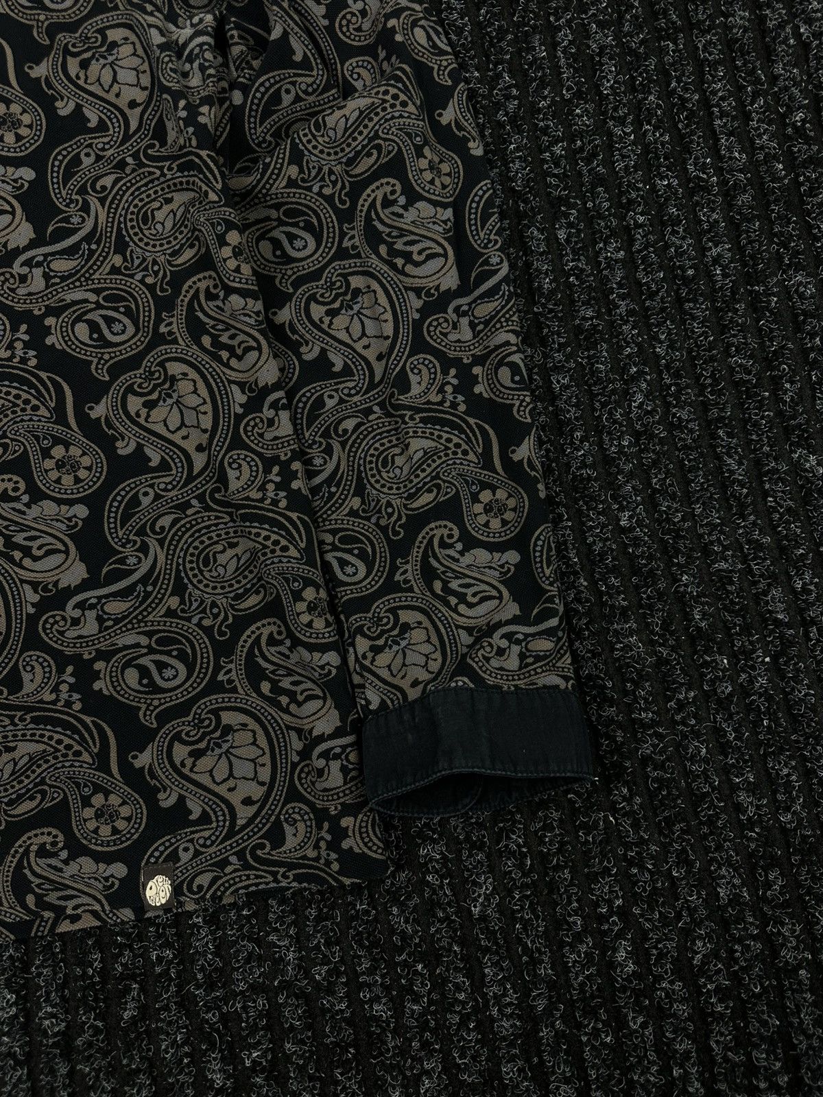 Pretty Green Pretty Green Paisley Long Sleeve Polo Shirt Black Beige Size US M / EU 48-50 / 2 - 5 Thumbnail