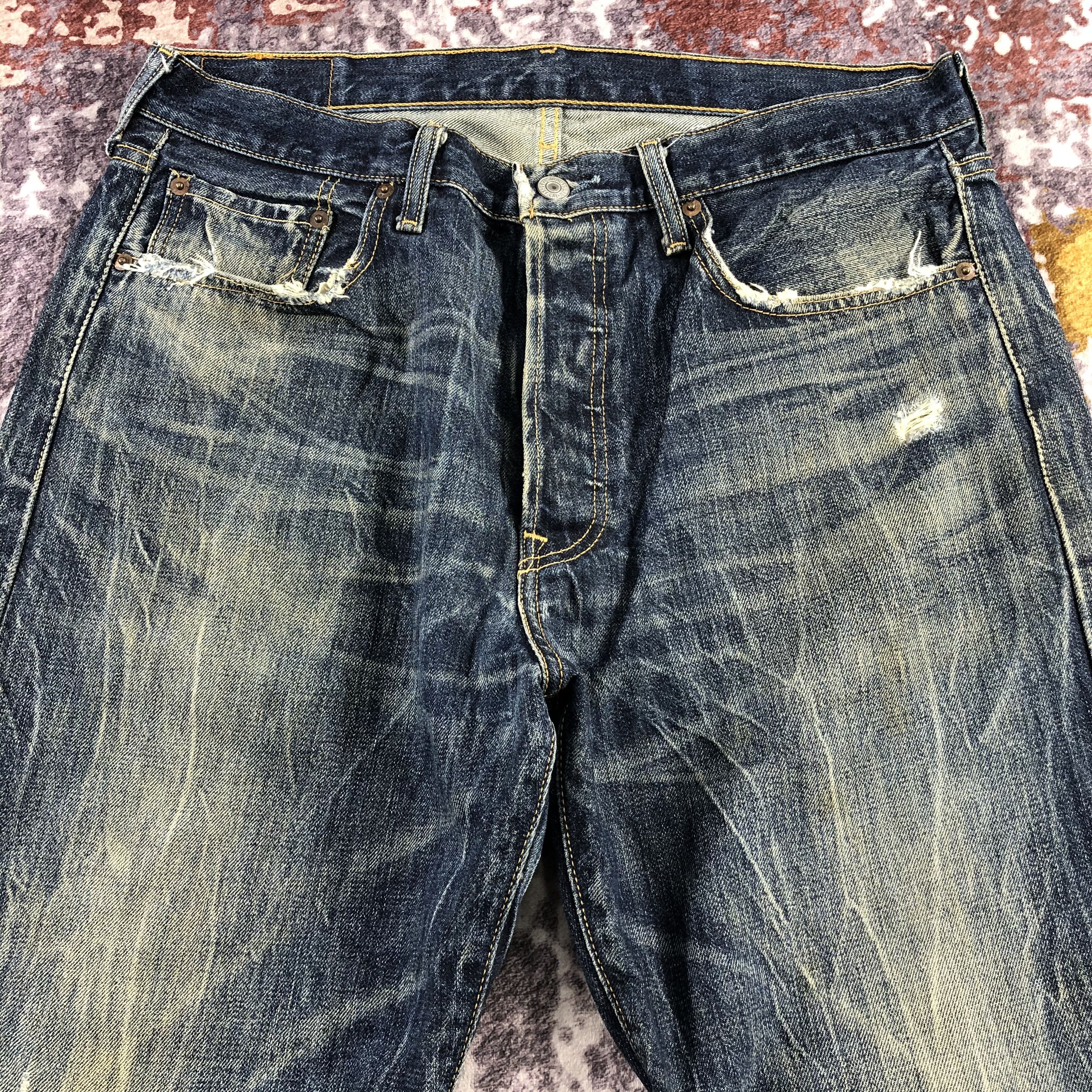 Levi's 90s Vintage Blue Wash Levis 501 Jeans-JM2733 Size US 34 / EU 50 - 3 Thumbnail