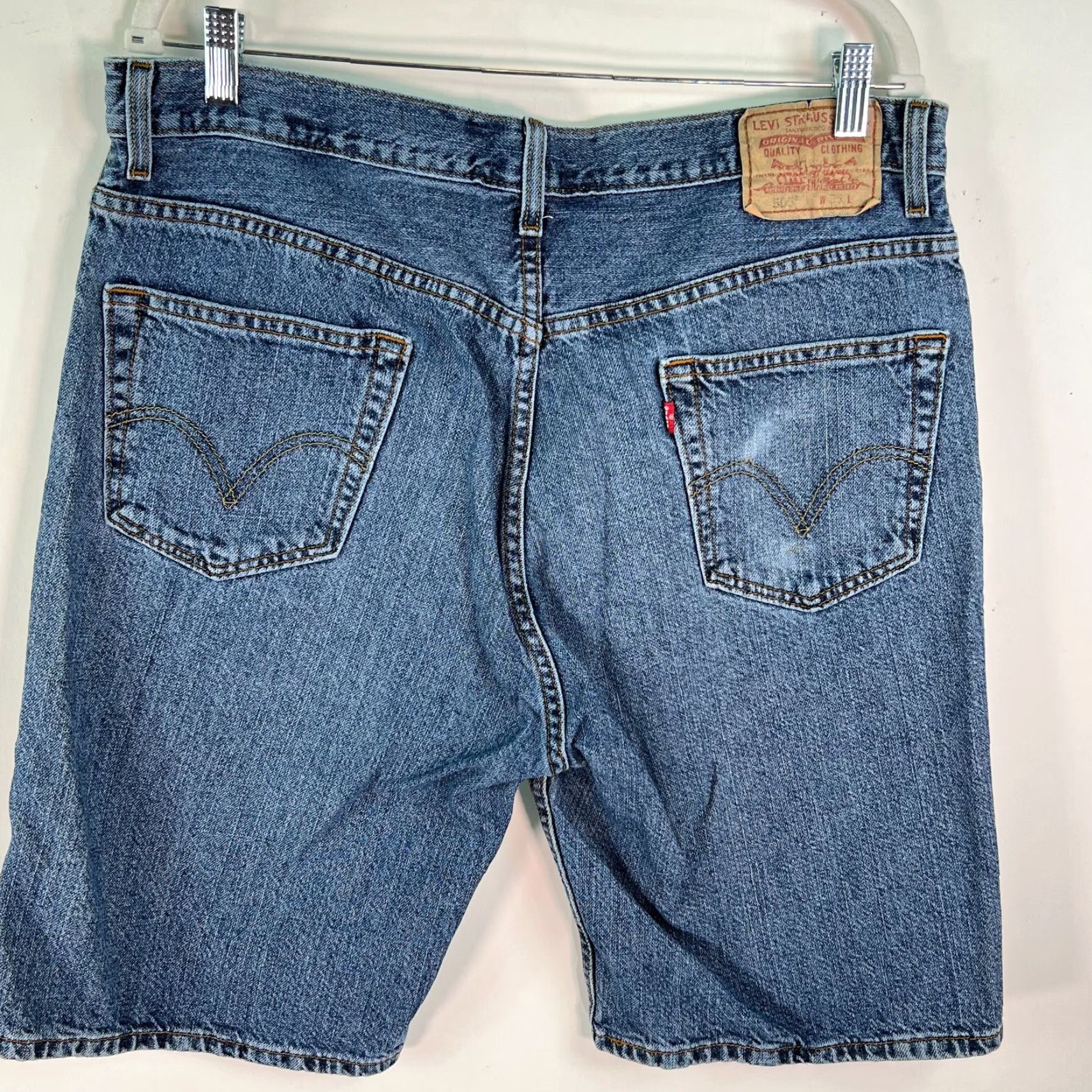 Levi's Levi's 505 Mens Denim Flat Front Regular Fit Casual Blue Biker Shorts Size 36 Size US 36 / EU 52 - 2 Thumbnail