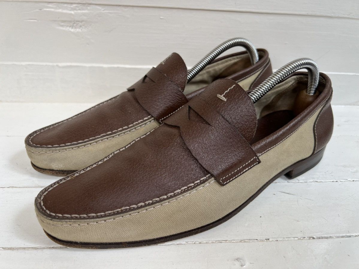 Prada Prada Men's Business Shoes Brown Leather Penny Loafers Size US 7 / EU 40 - 3 Thumbnail
