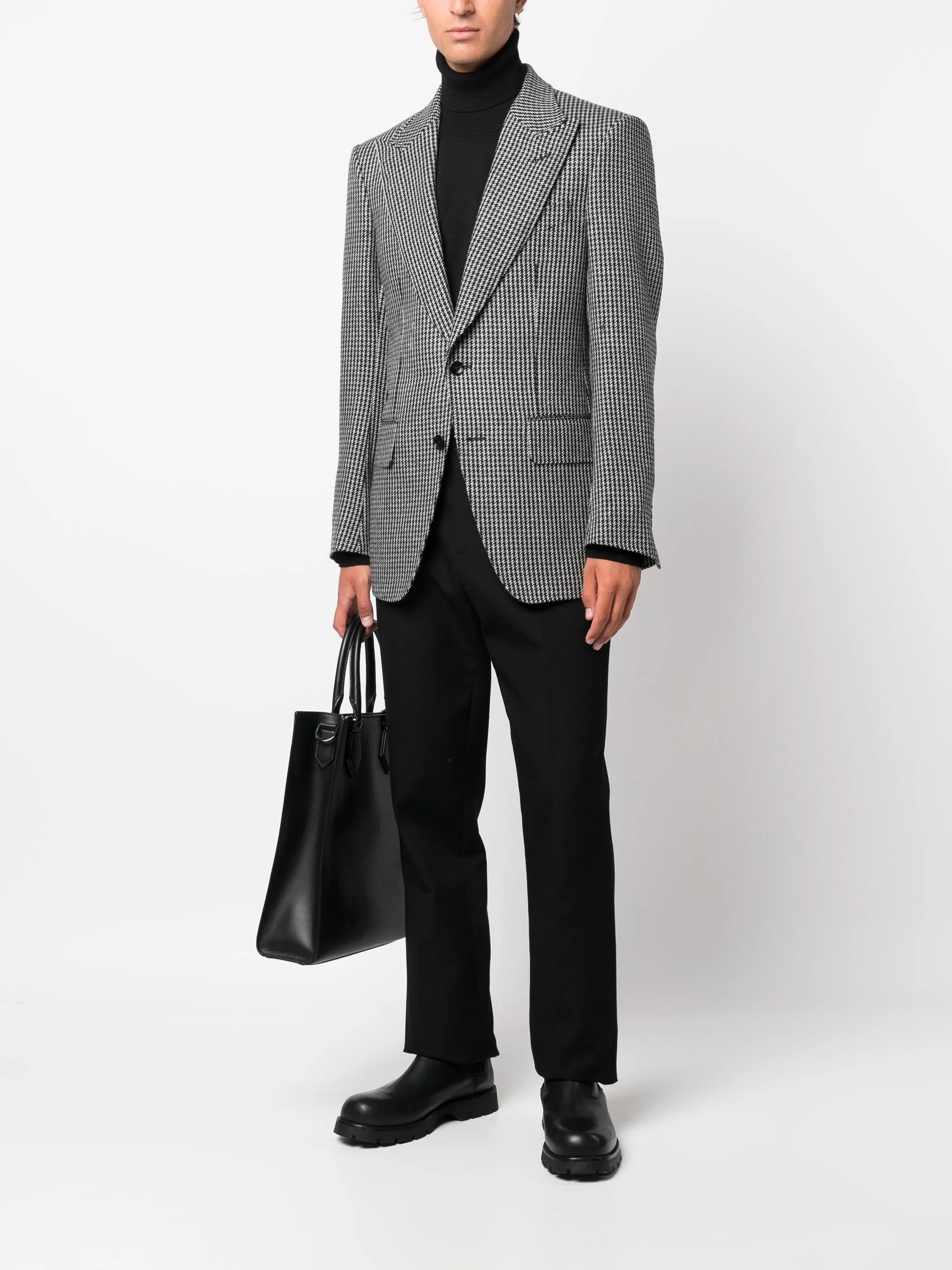 Tom Ford o1w1db10125 JAAPL1 Atticus Jacket in White Black Size US L / EU 52-54 / 3 - 2 Thumbnail