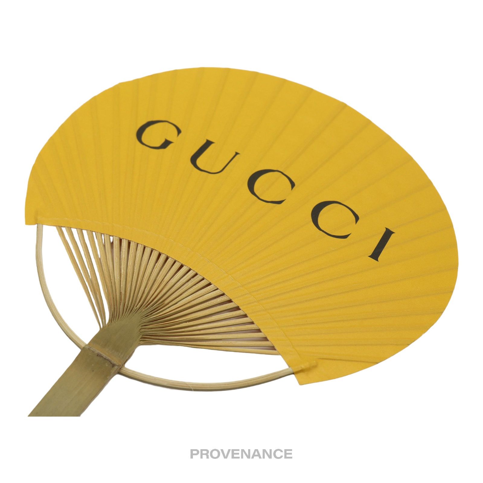 Gucci 🔴 Gucci Logo Bamboo Hand Fan - Yellow Size ONE SIZE - 3 Thumbnail