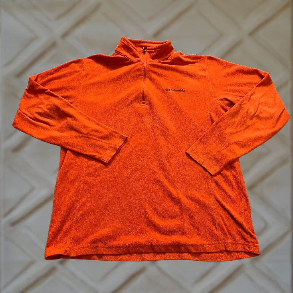 Vintage Columbia Jacket Mens M Orange 1/4 Zip Pockets Fleece Hiking Outdoor Solid Shirt Shoes? Size US M / EU 48-50 / 2 - 1 Thumbnail