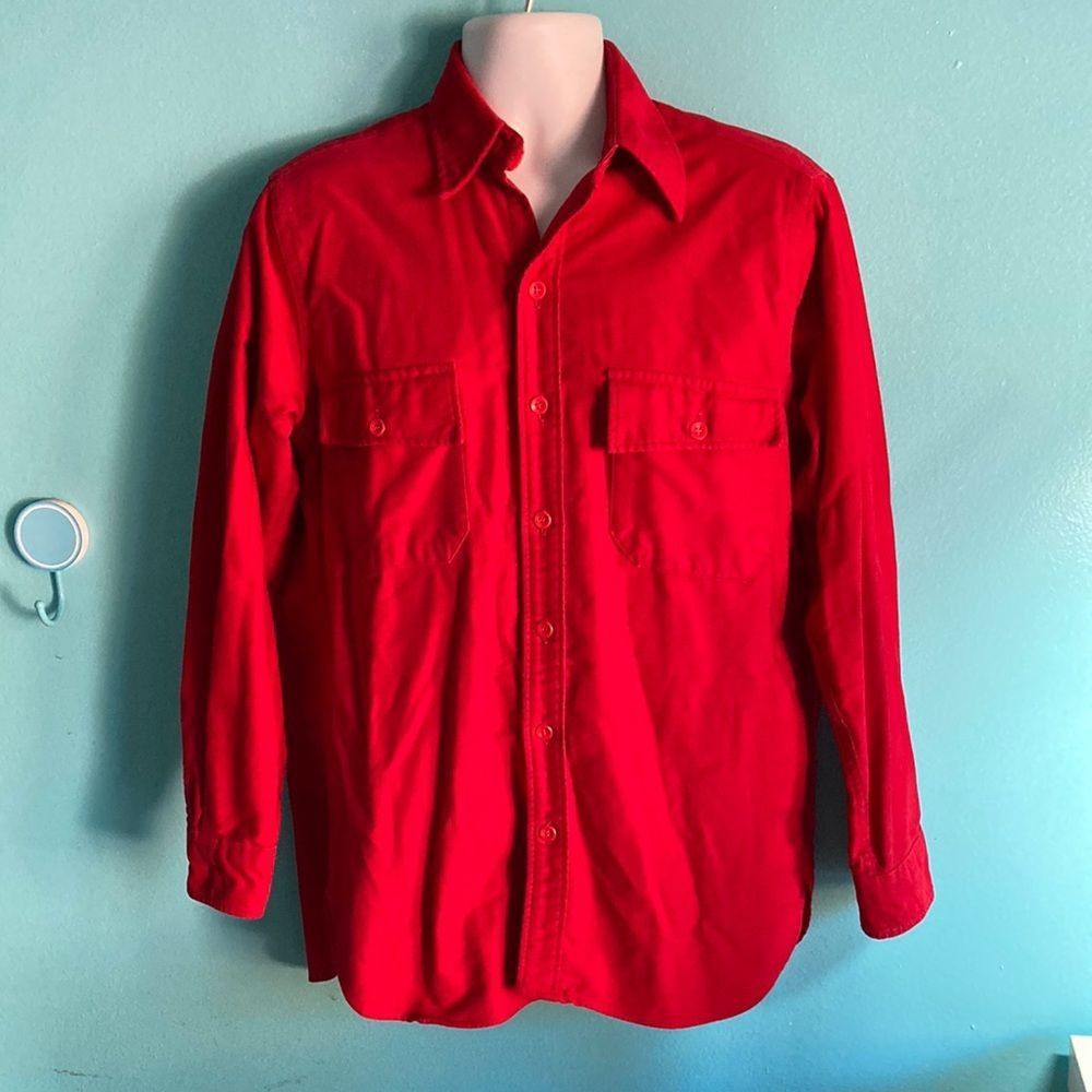 L.L. Bean L. L. Bean Mens Red Cotton Shirt 15.5 M / L Size US M / EU 48-50 / 2 - 5 Thumbnail