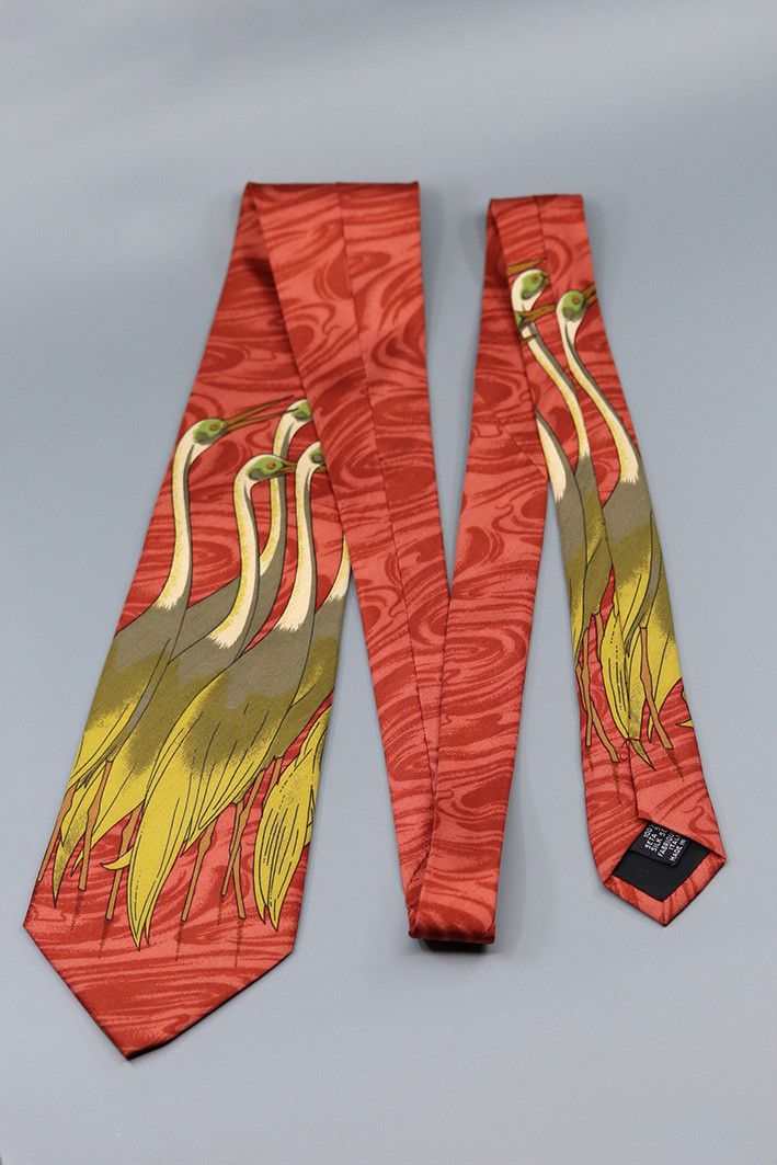 Hugo Boss × Vintage Vintage Hugo Boss Tie with Cranes Size ONE SIZE - 7 Thumbnail