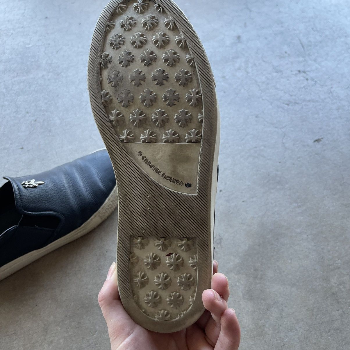 Chrome Hearts Dagger Zip Leather Slip Ons