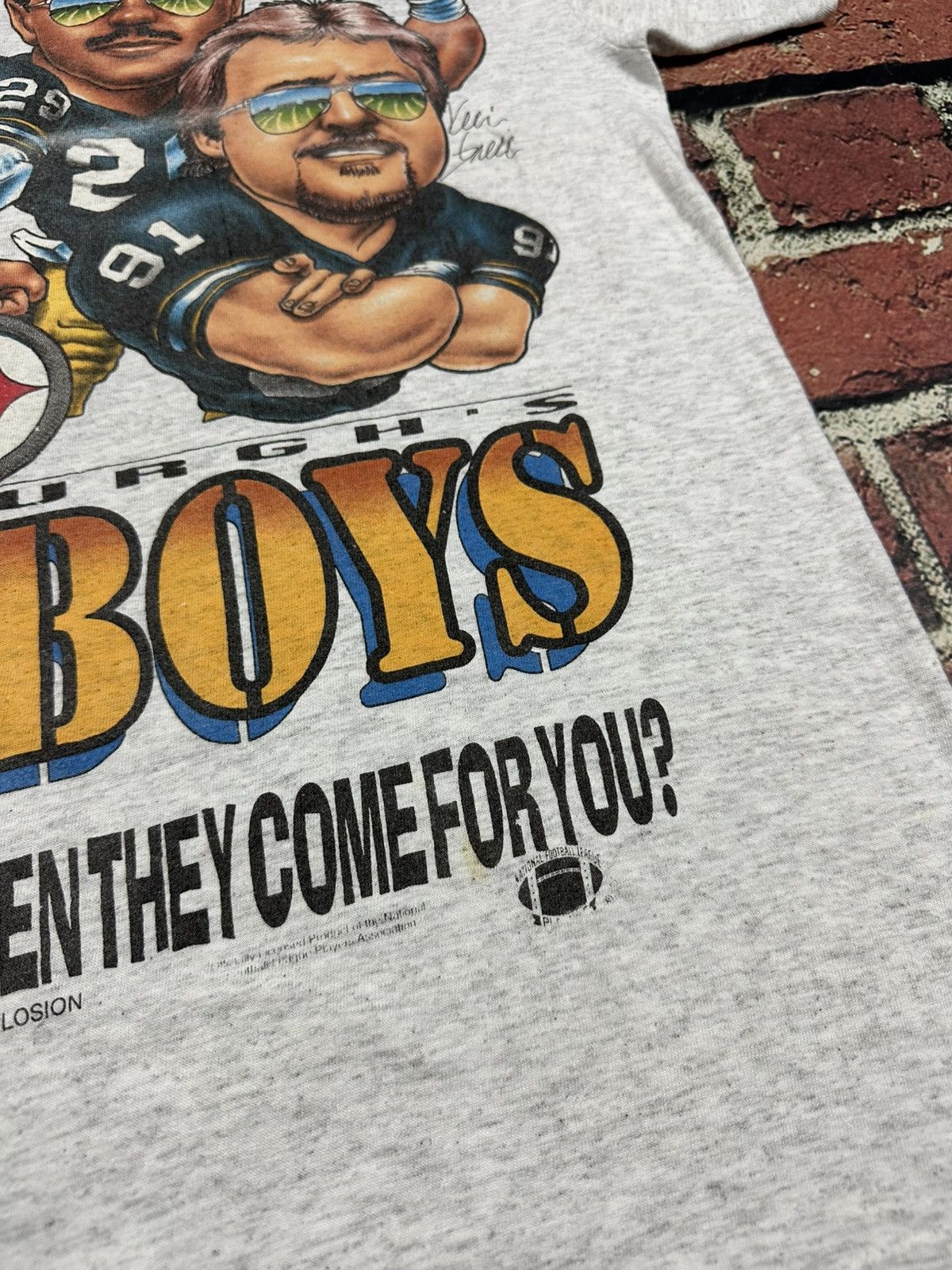 NFL VINTAGE Pittsburgh Steelers BAD BOYS T Shirt Xplosion 1994 Size US L / EU 52-54 / 3 - 10 Thumbnail