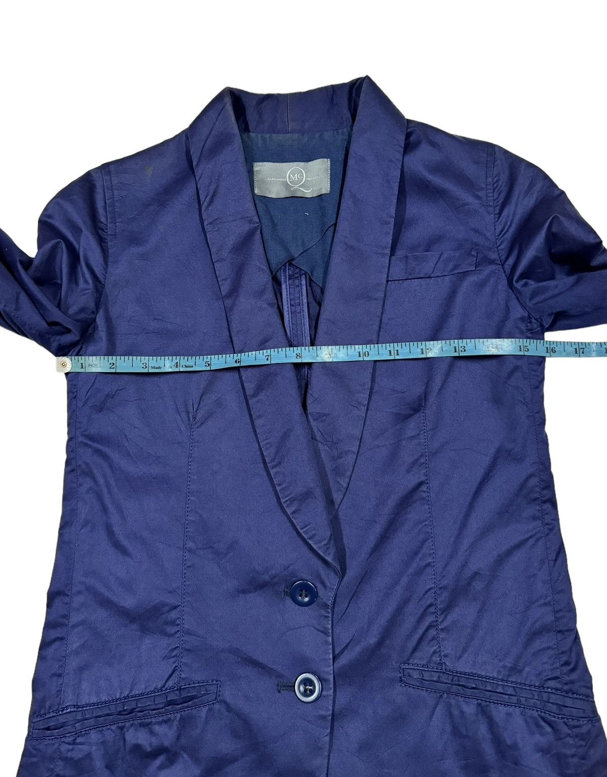 Alexander McQueen Alexander Mcqueen Navy Blue Blazer Jacket Size 36 Size 36S - 16 Thumbnail