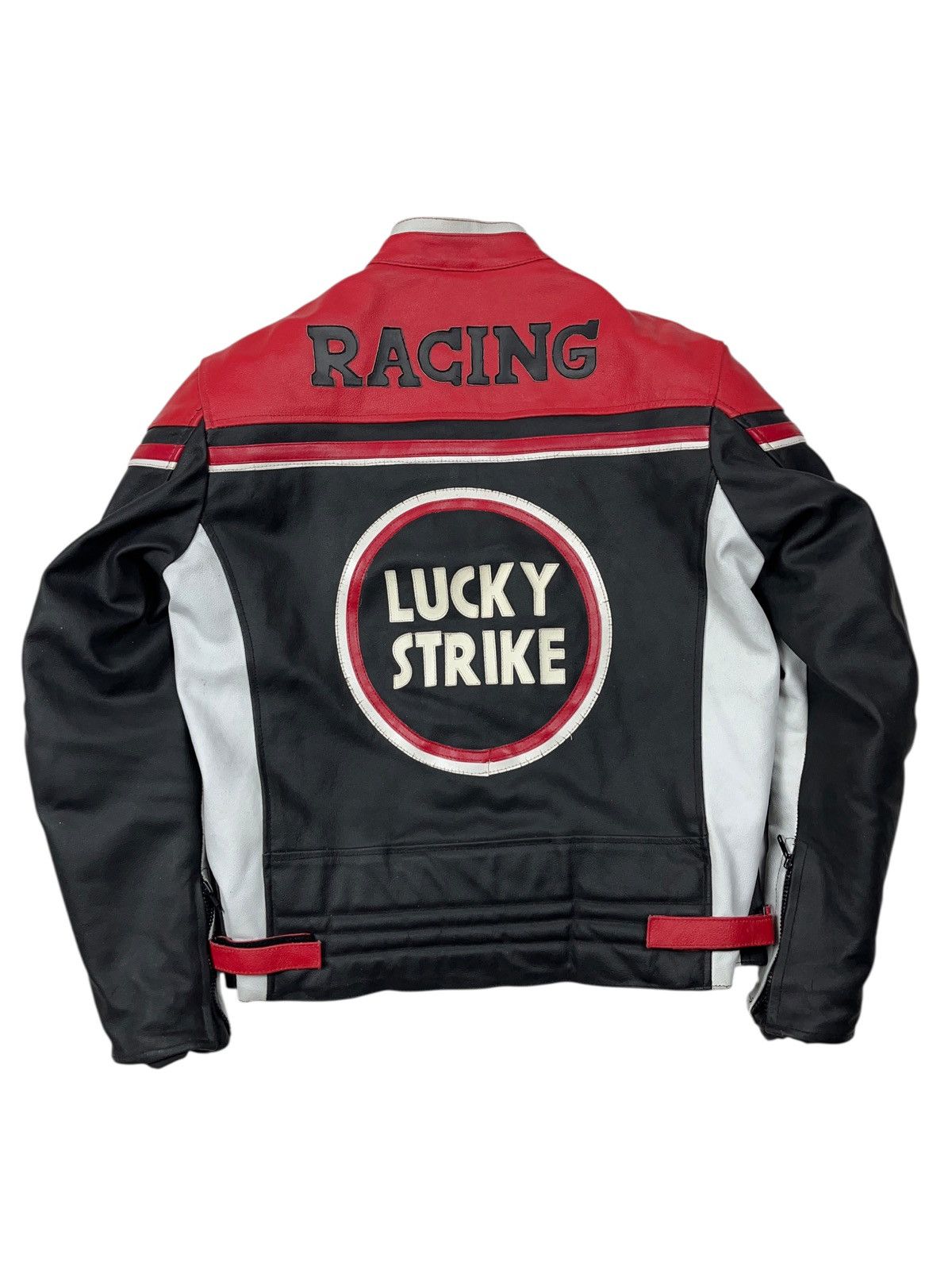 Genuine Leather Vintage Lucky Strike Leather Racing Jacket with Protection Size US XL / EU 56 / 4 - 2 Thumbnail