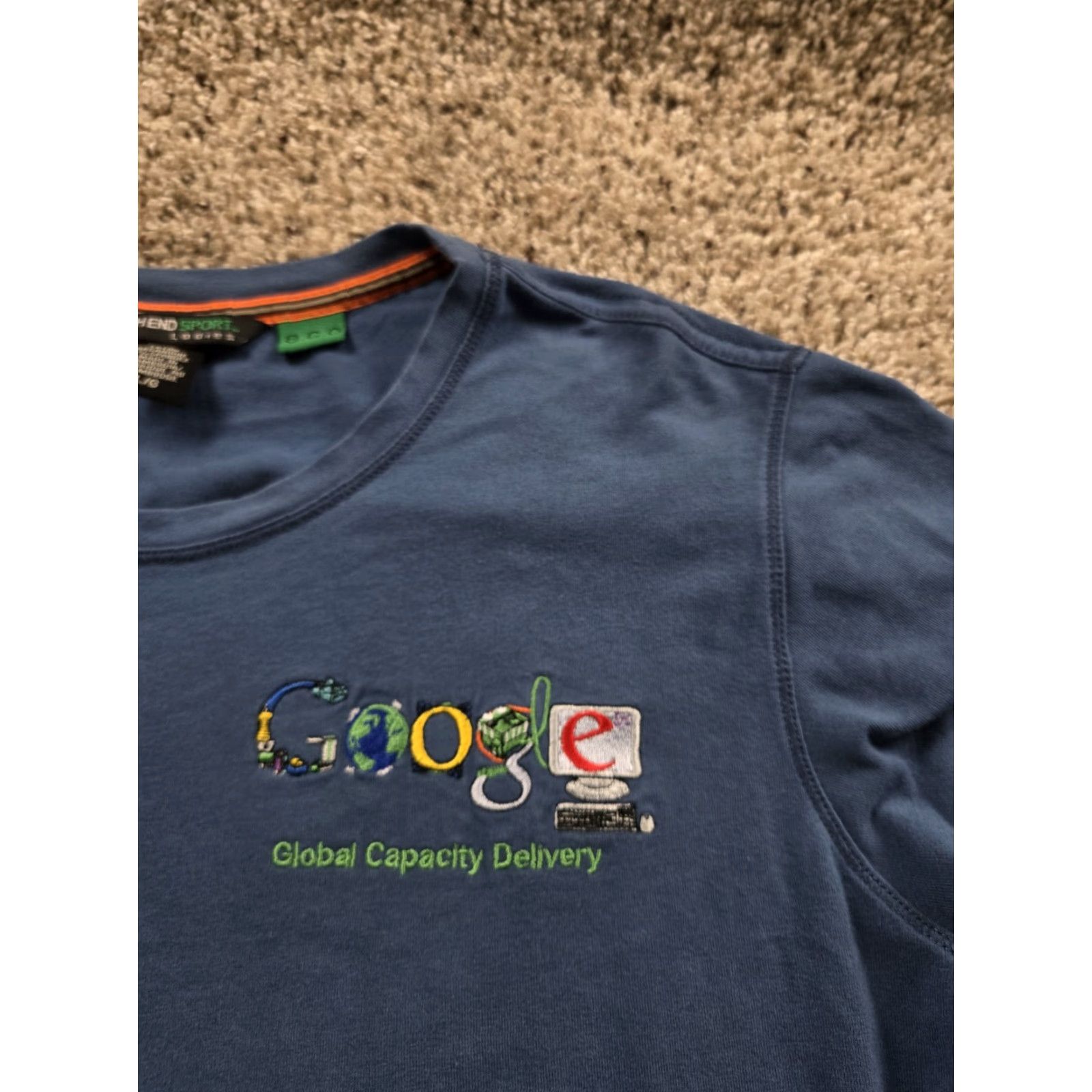 Vintage Vintage Google T Shirt Large Womens Blue 2000s Employee Tech Long Sleeve Y2K Size L / US 10 / IT 46 - 3 Thumbnail