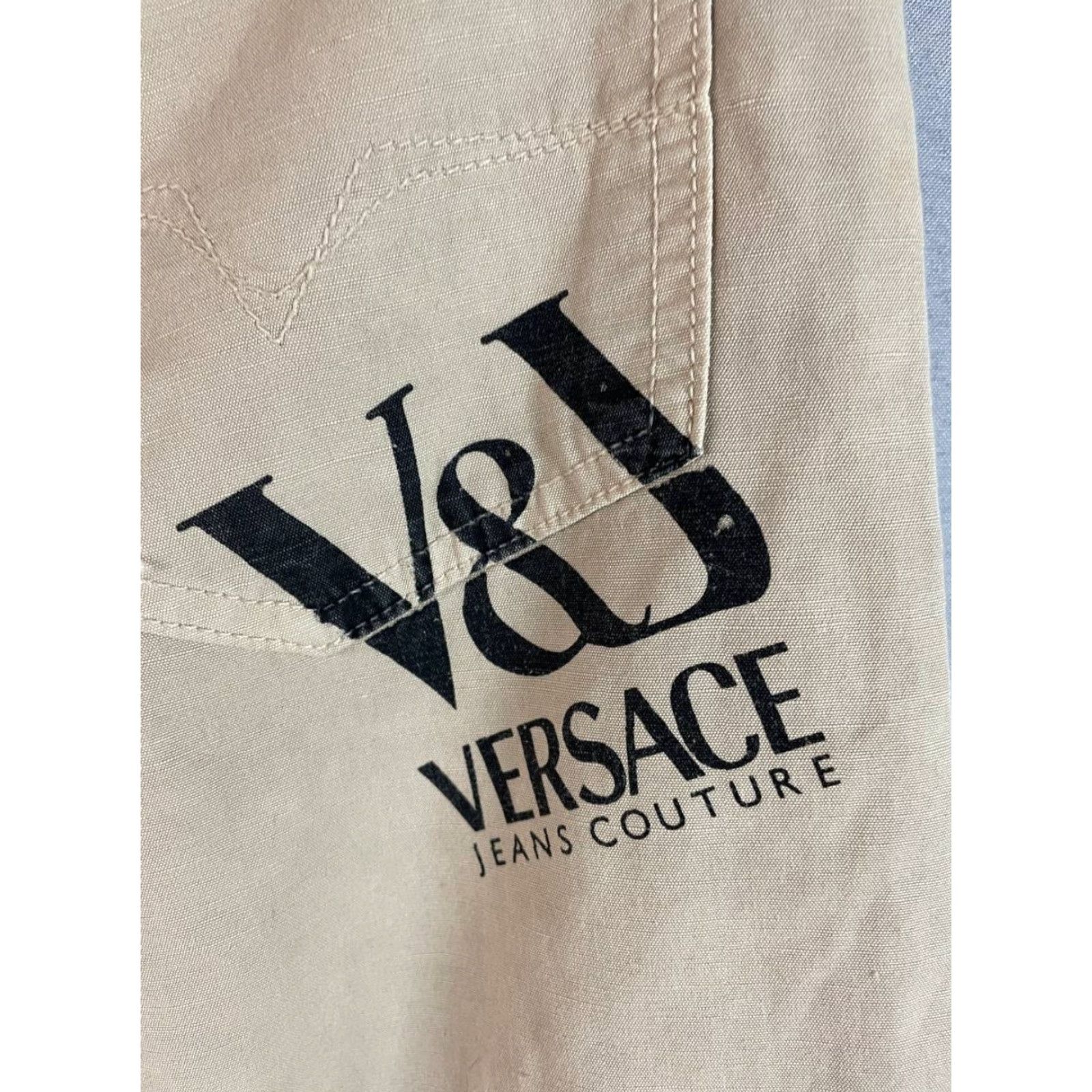 Versace Jeans Couture Versace Jeans Couture Jeans Beige 26" 31" Inseam 5-Pocket Regular Fit Womens L Cotton Denim Button Zip Straight Leg Belt Loop Fly Button Size 36" / US 14 / IT 50 - 5 Thumbnail