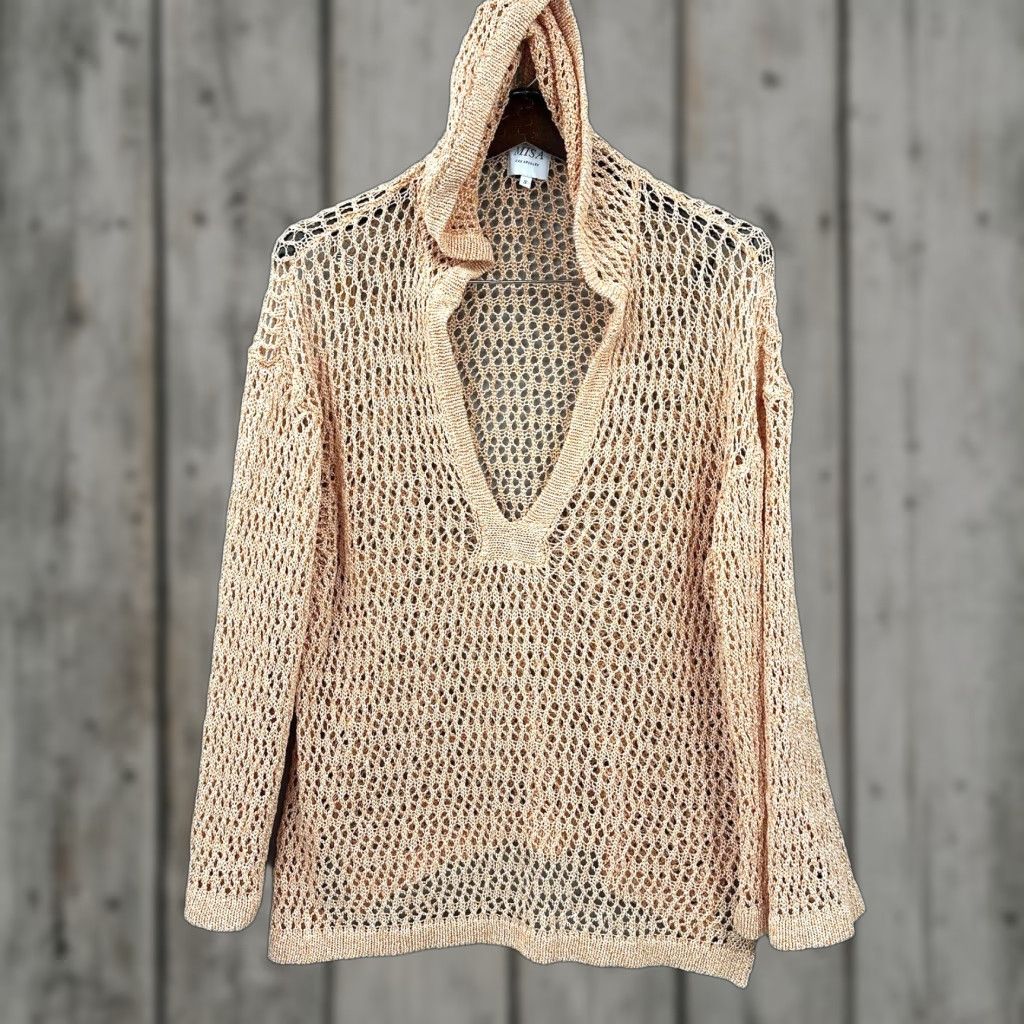 MISA Los Angeles Misa Los Angeles Women's Hoodie Pullover S Pink Bohemian Knit Hooded Womens Size S / US 4 / IT 40 - 1 Thumbnail