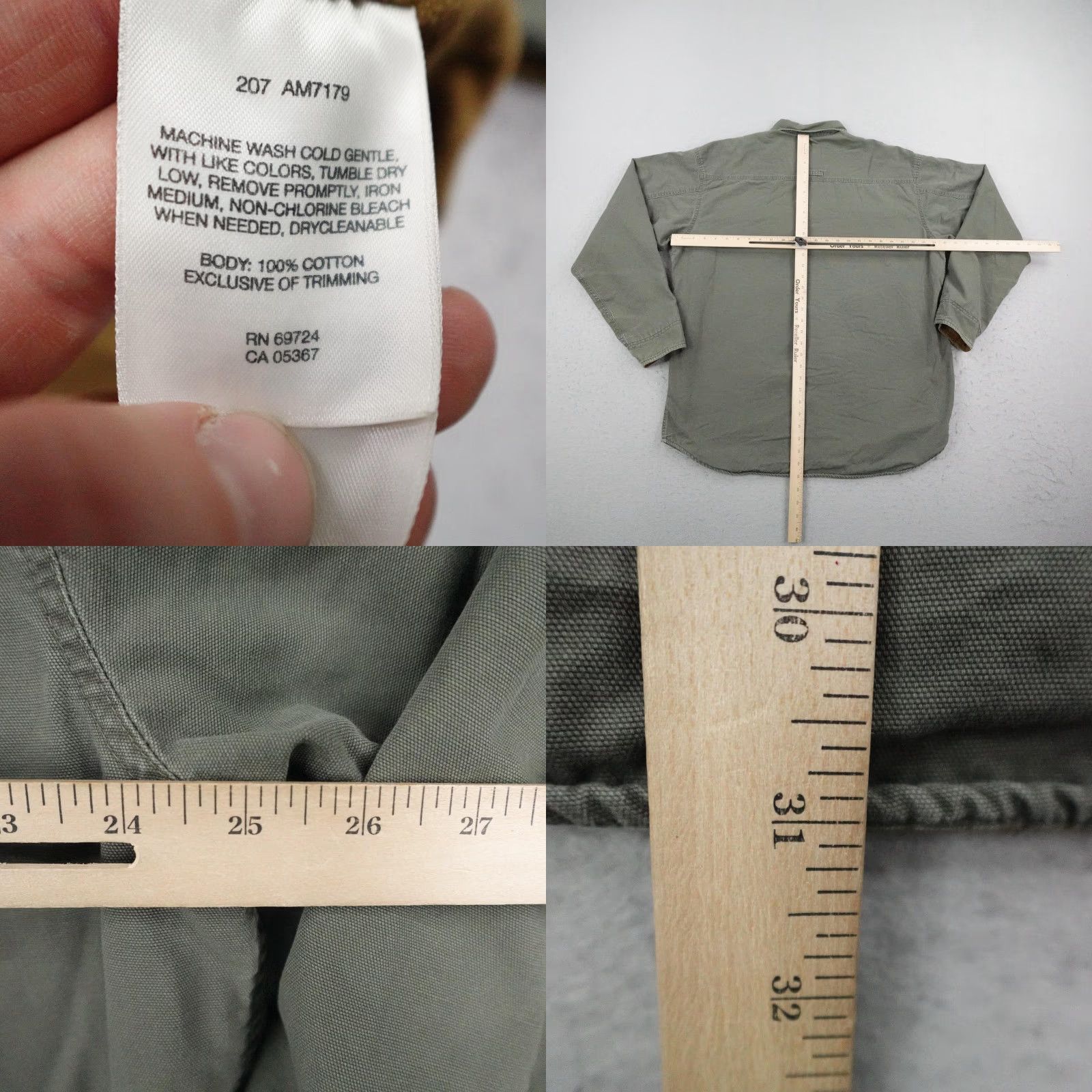 Vintage Columbia Jacket Mens Large Green Canvas Fleece Lined Button Up Shacket Utility Jacket Mid-Length Casual Workwear Outdoor Hiking Size US L / EU 52-54 / 3 - 8 Thumbnail