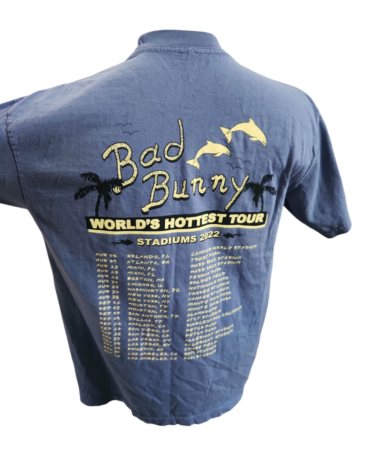 Band Tees Bad Bunny Un Verano Sin Ti Safari Blue Tee World's Hottest Size US M / EU 48-50 / 2 - 5 Thumbnail