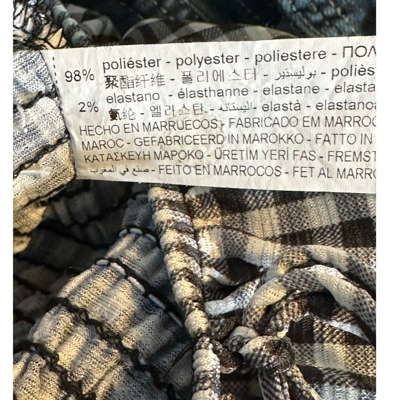 Bershka Bershka black white check short sleeves peasant top size m Size M / US 6-8 / IT 42-44 - 4 Thumbnail