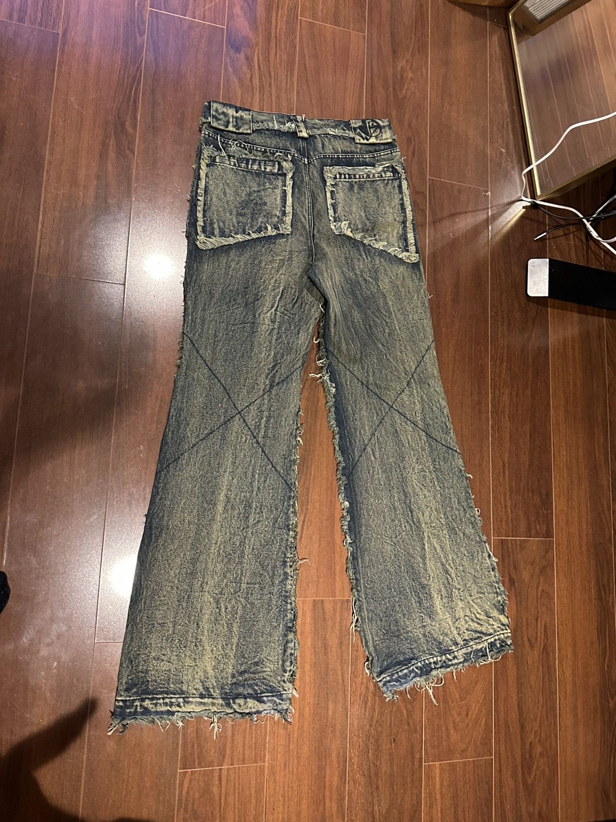 No Faith Studios No faith studios flared denim green/blue Size US 34 / EU 50 - 3 Thumbnail
