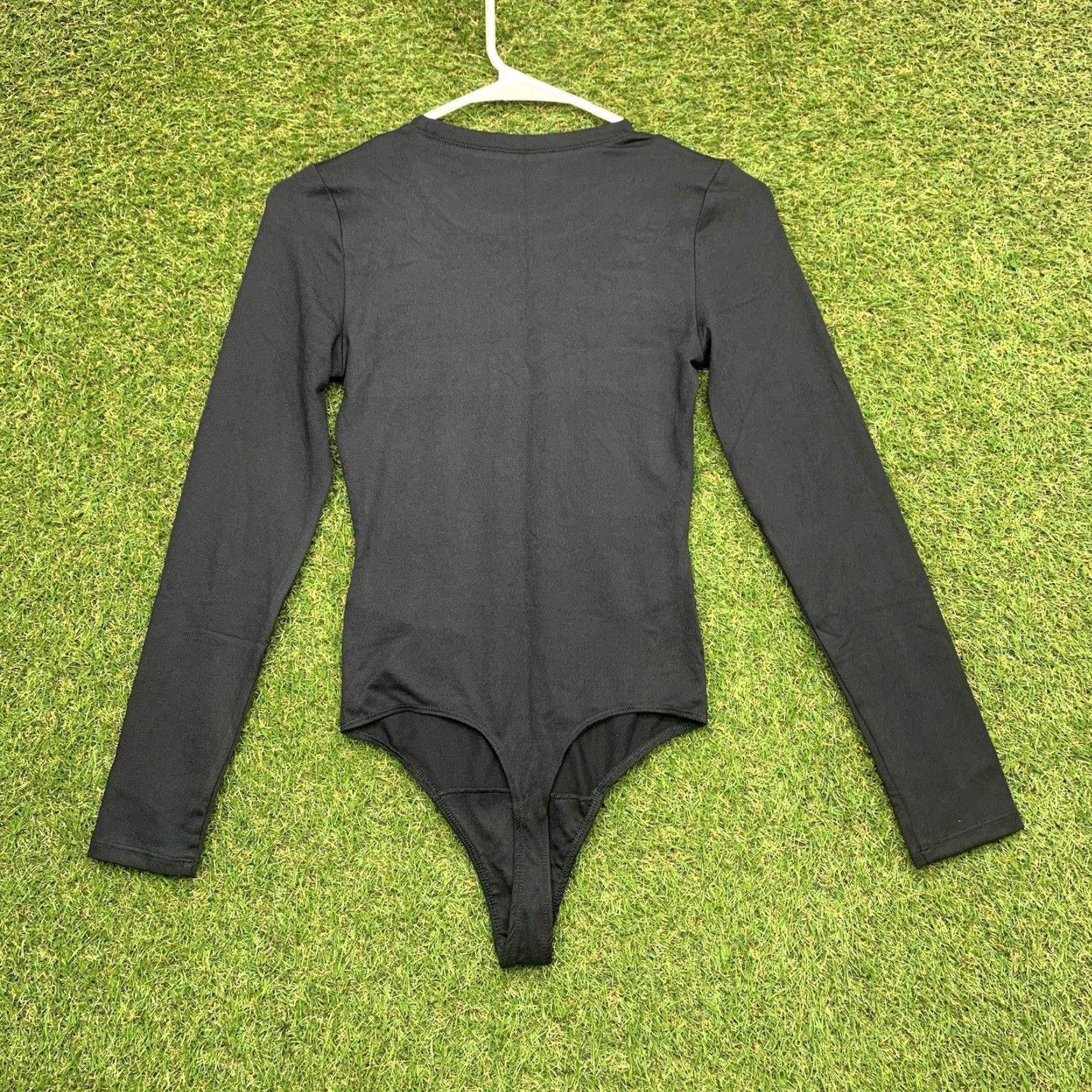 Abercrombie & Fitch ABERCROMBIE & FITCH Long Sleeve Bodysuit Womens XS Black Seamless Casual 90s Size XS / US 0-2 / IT 36-38 - 2 Thumbnail