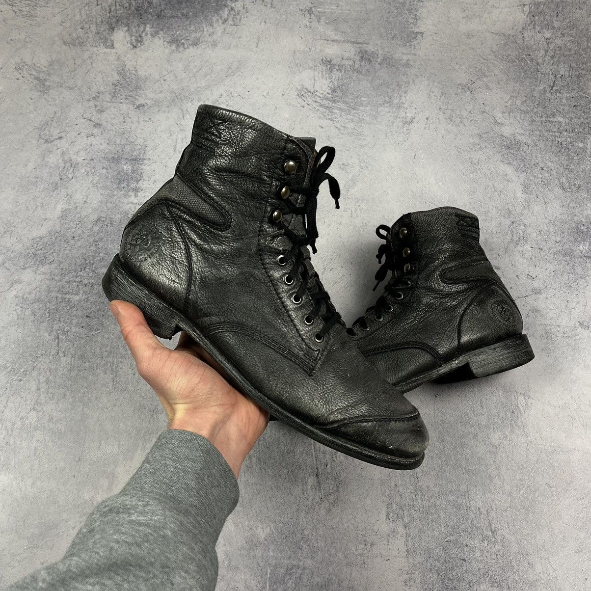 Diesel Vintage Diesel Avant Garde leather distressed boots 90’s Size US 11.5 / EU 44-45 - 1 Thumbnail