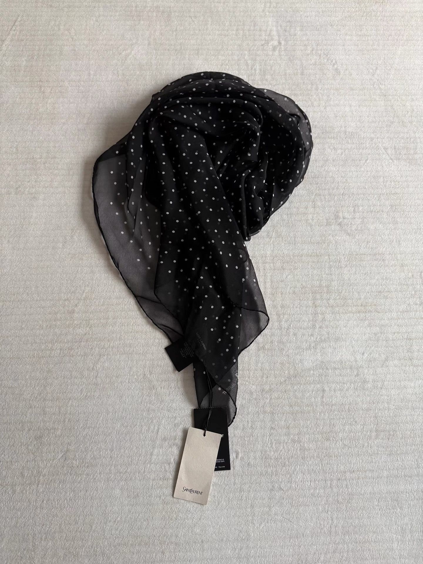 Saint Laurent Paris Saint Laurent Polka Dot Scarf K33 Size ONE SIZE - 1 Thumbnail