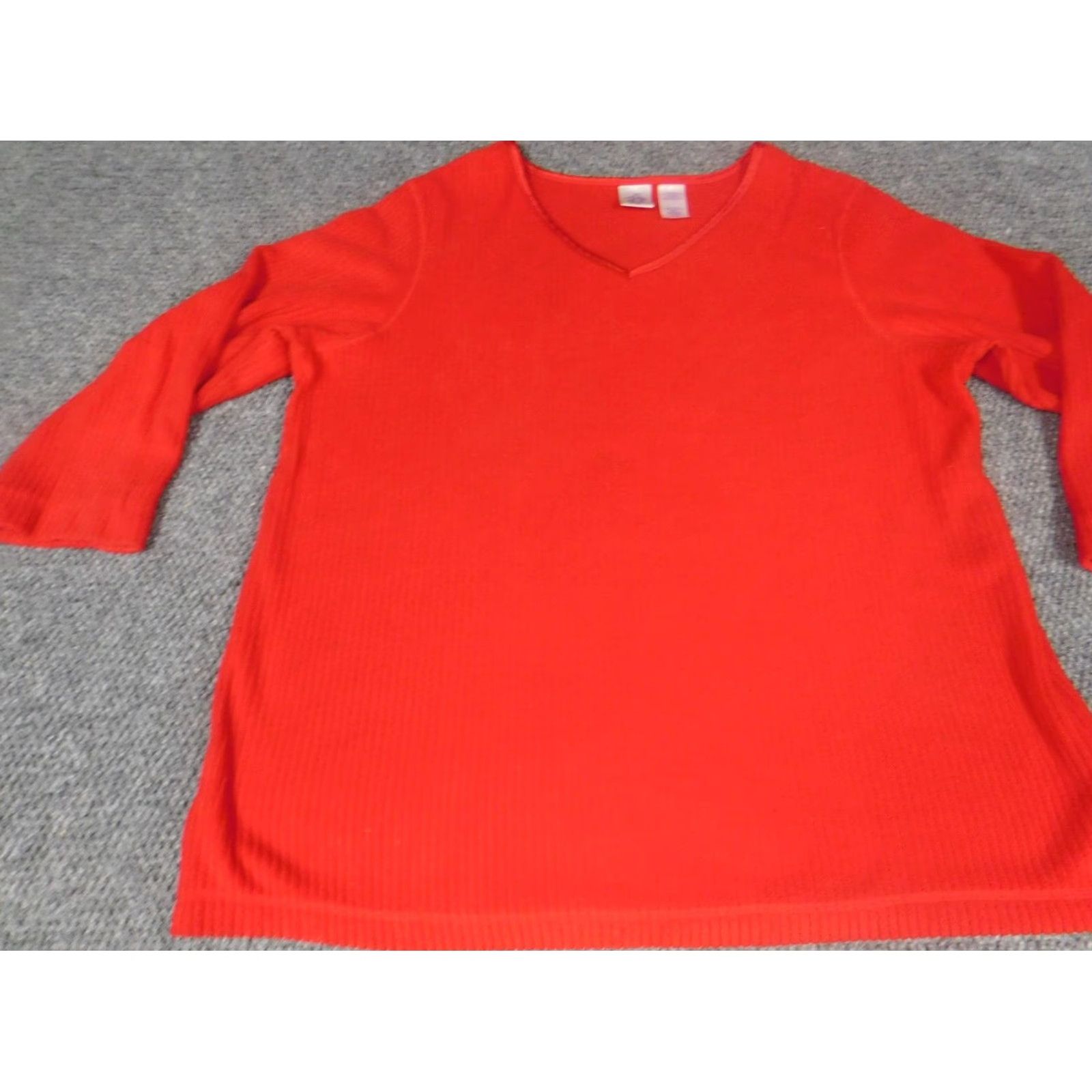 Vintage Just My Size Sweater 20W Womens Dolman Sleeve V-Neck Pullover Red Knit Size 3XL / US 20-22 - 4 Thumbnail
