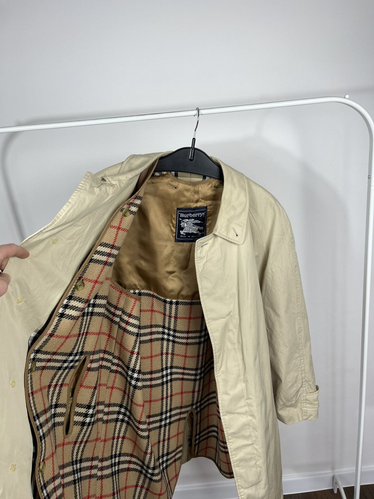 Burberry Burberrys Mens Beige Coat Wool Lined Vintage Trench Size US M / EU 48-50 / 2 - 18 Thumbnail