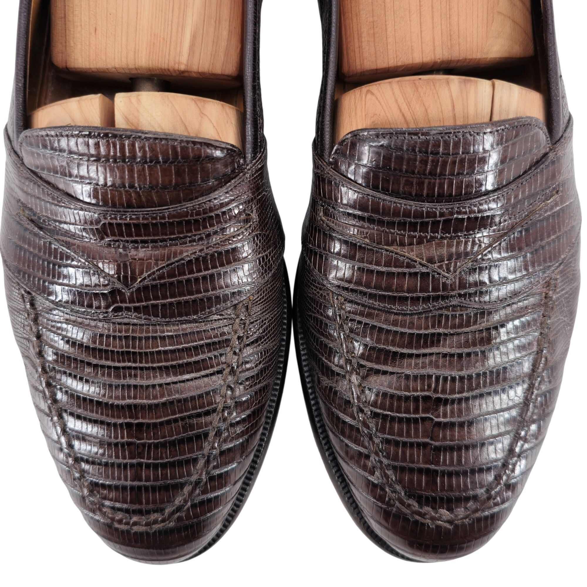 Neiman Marcus Neiman Marcus Exotic Teju Lizard Brown Dress Shoes Mens 8.5 Size US 8.5 / EU 41-42 - 2 Thumbnail