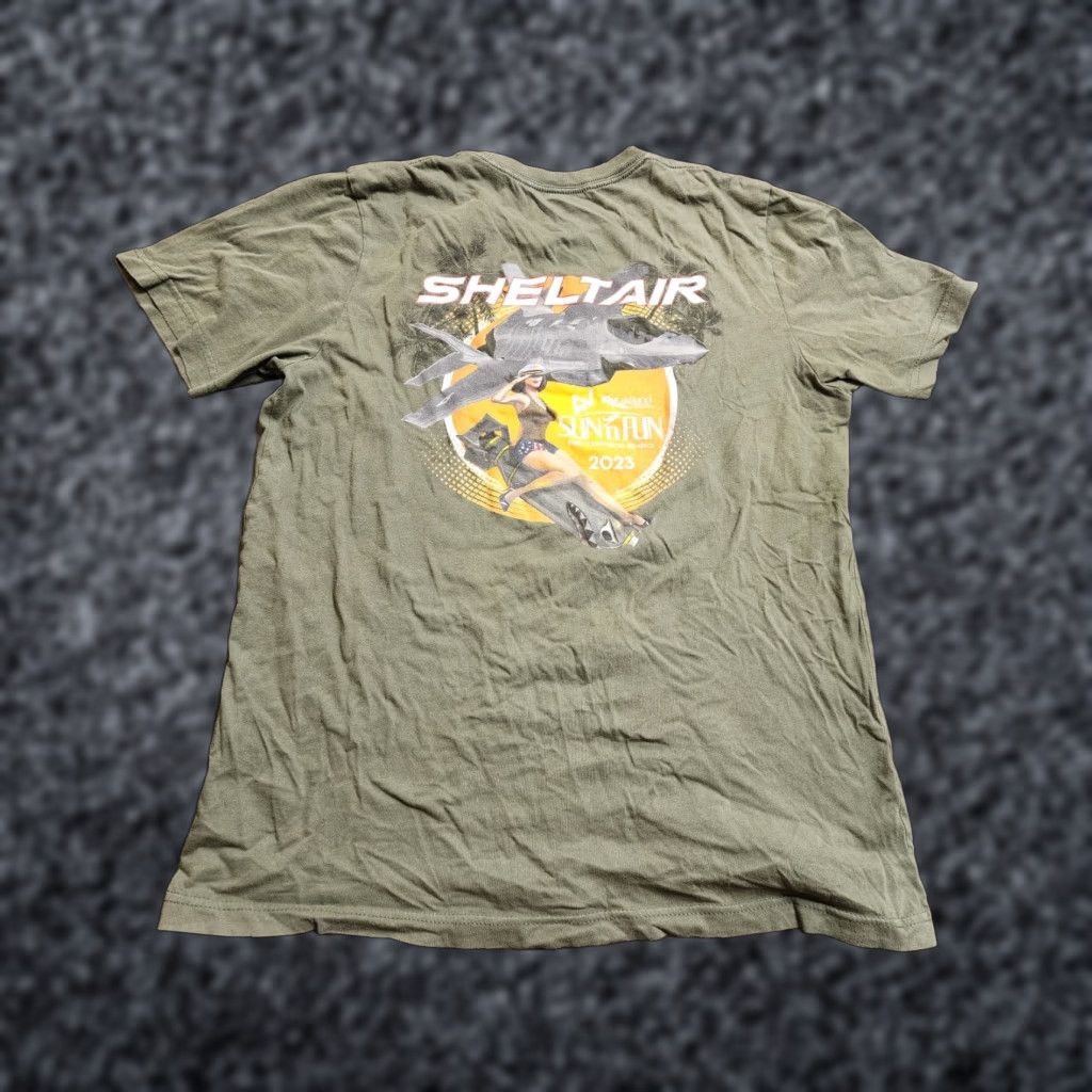 Doublet VINTAGE? No. Adult S Sheltair Sun N Fun Aerospace Expo 2023 T Shirt Double Sided Pinup Girl Size US S / EU 44-46 / 1 - 1 Thumbnail