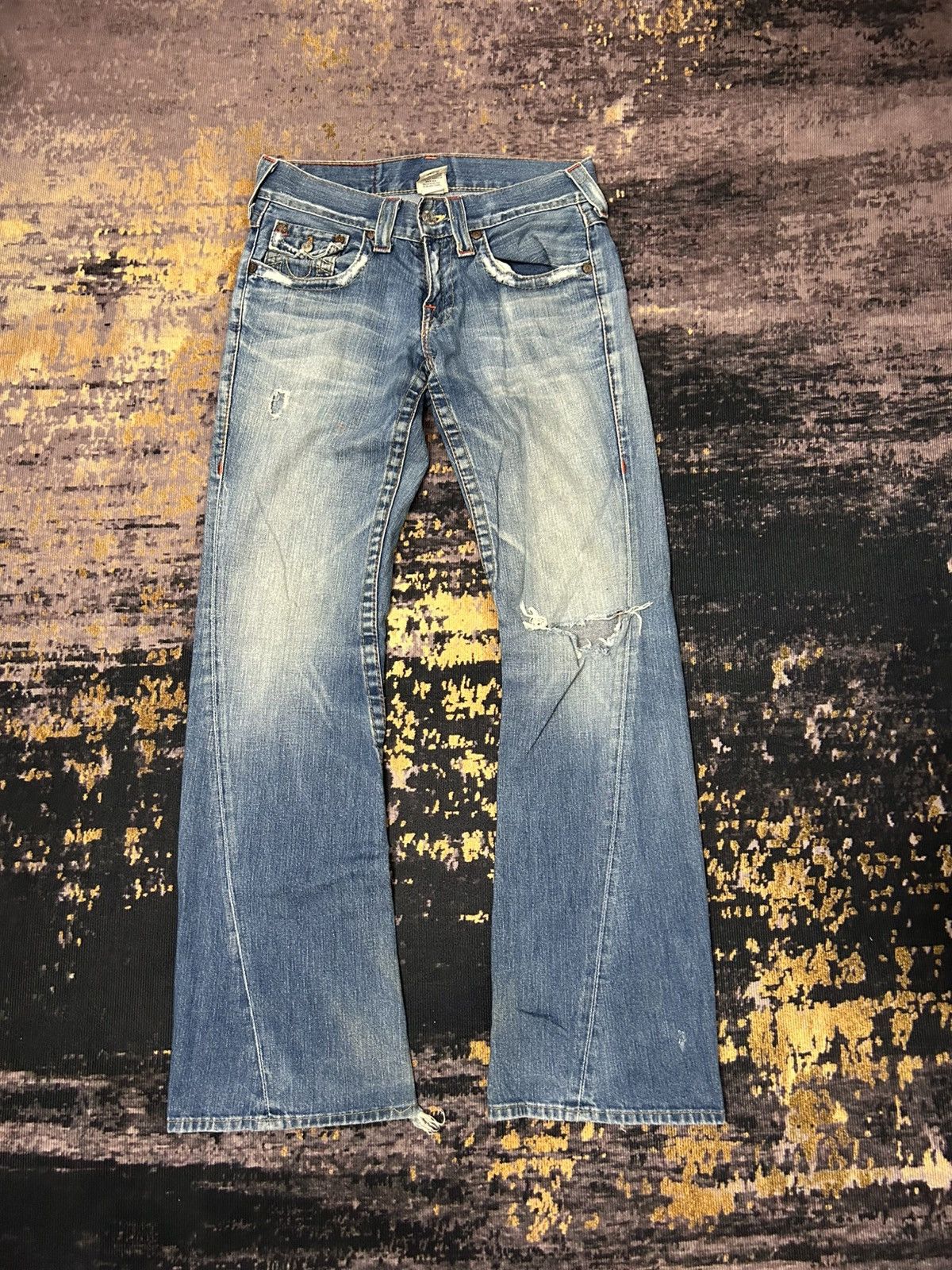 True Religion Vintage True Religion Distressed Flare Jeans Size US 31 - 3 Thumbnail